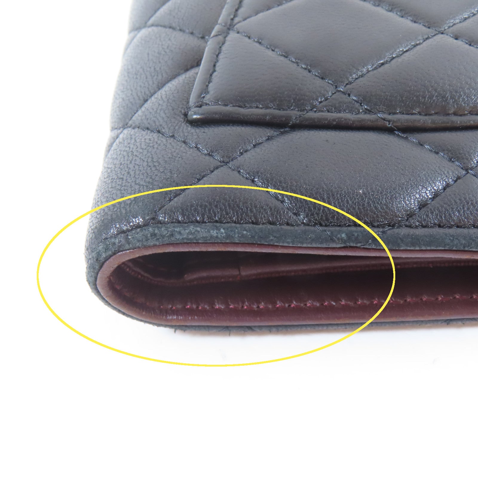 CHANEL 菱格羊皮皮革Long Wallet長錢包黑色