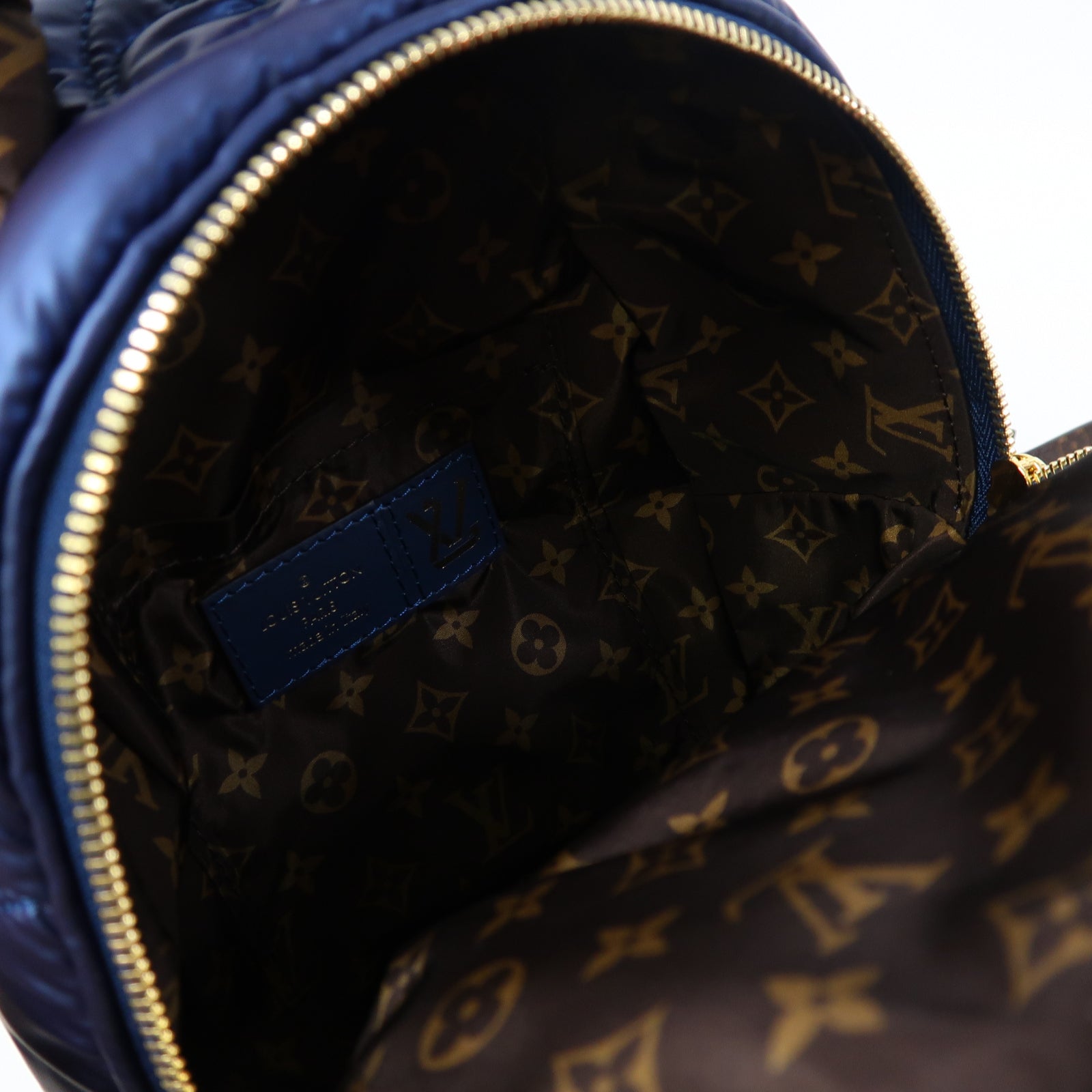 LOUIS VUITTON 【激減優惠】尼龍Palm Springs Mini金扣背包藍色