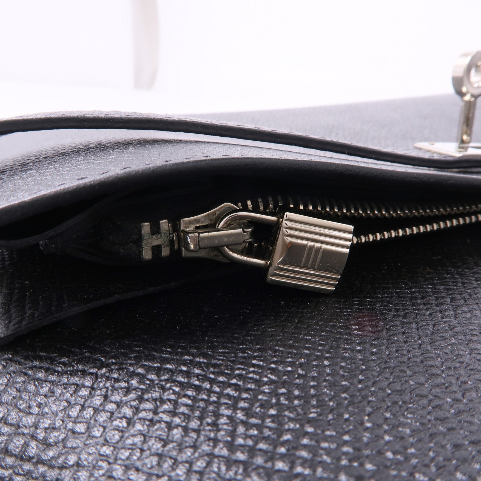 HERMES Epsom皮革Kelly Wallet銀扣長錢包Noir