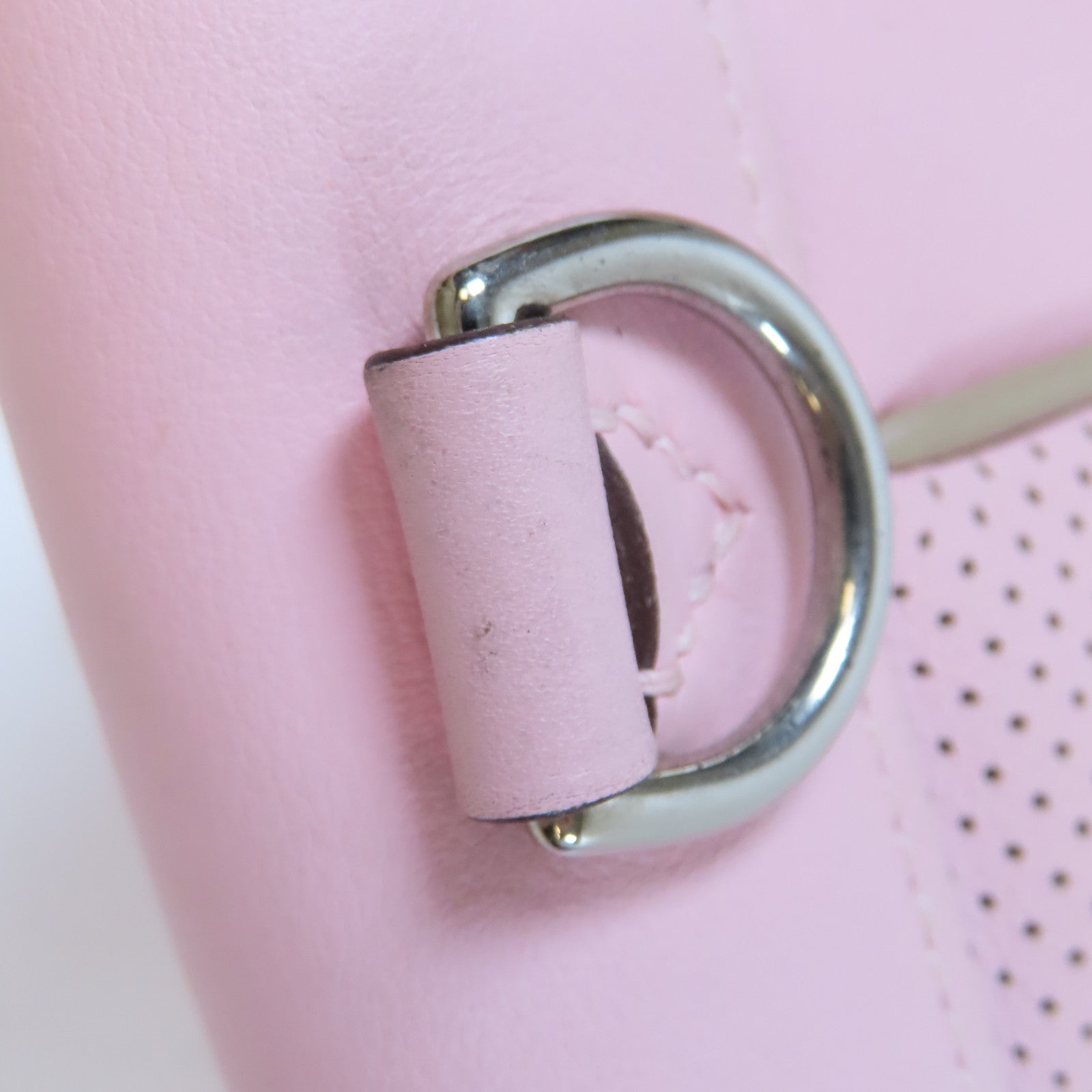 HERMES Swift皮革Mini Berline銀扣肩背袋Rose Sakura/櫻花粉