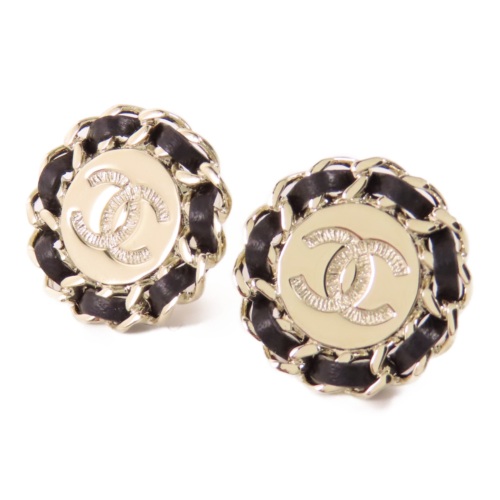 CHANEL 金屬Earrings耳環黑色/金色