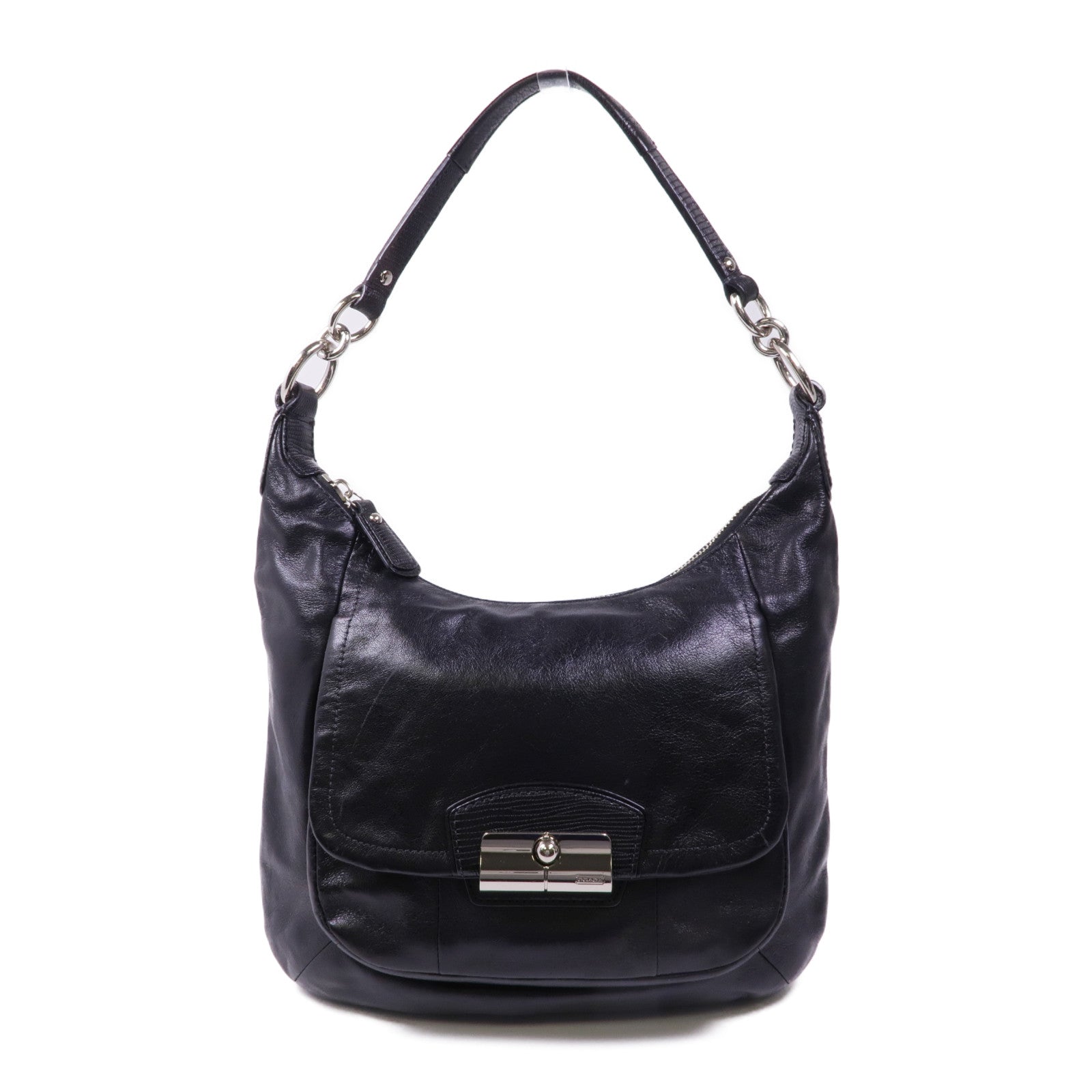 COACH 【激減優惠】牛皮皮革Shoulder Bag銀扣肩背袋