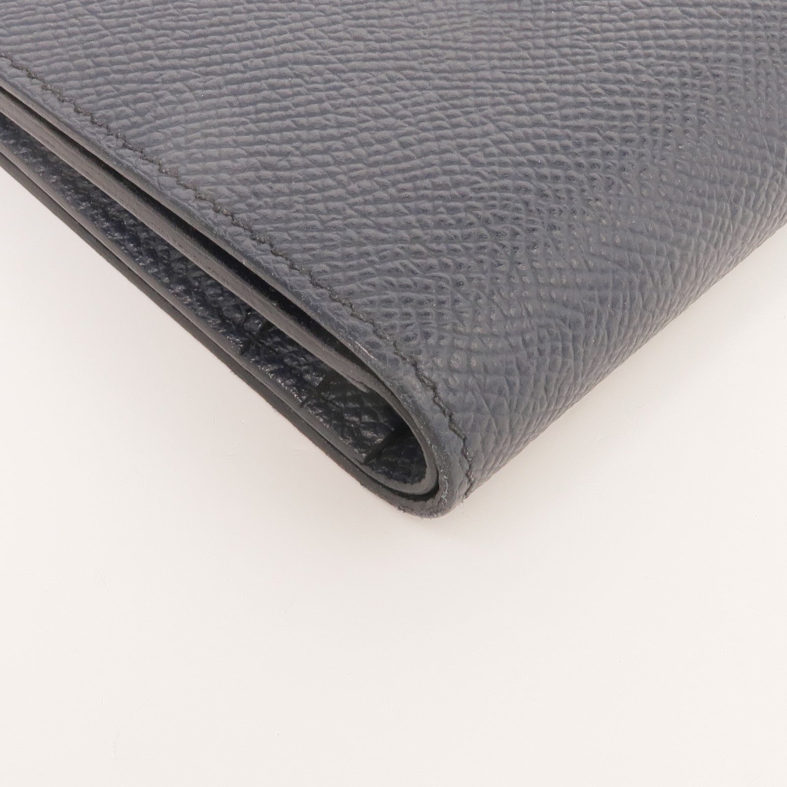 HERMES 【激減優惠】Epsom皮革Bearn Compact Wallet金扣錢包Bleu Nuit