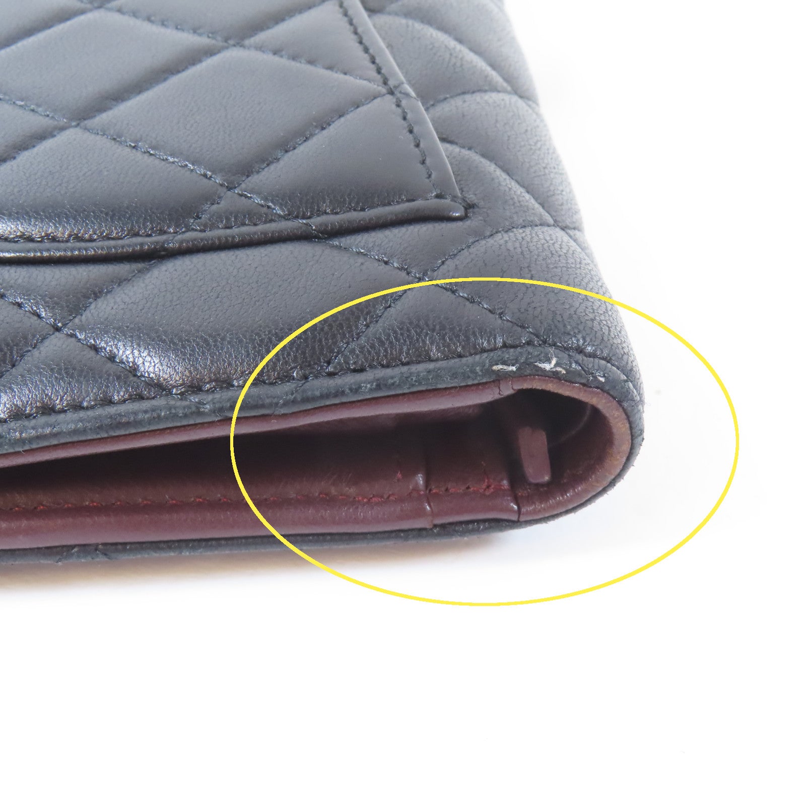 CHANEL 菱格羊皮皮革Long Wallet長錢包黑色