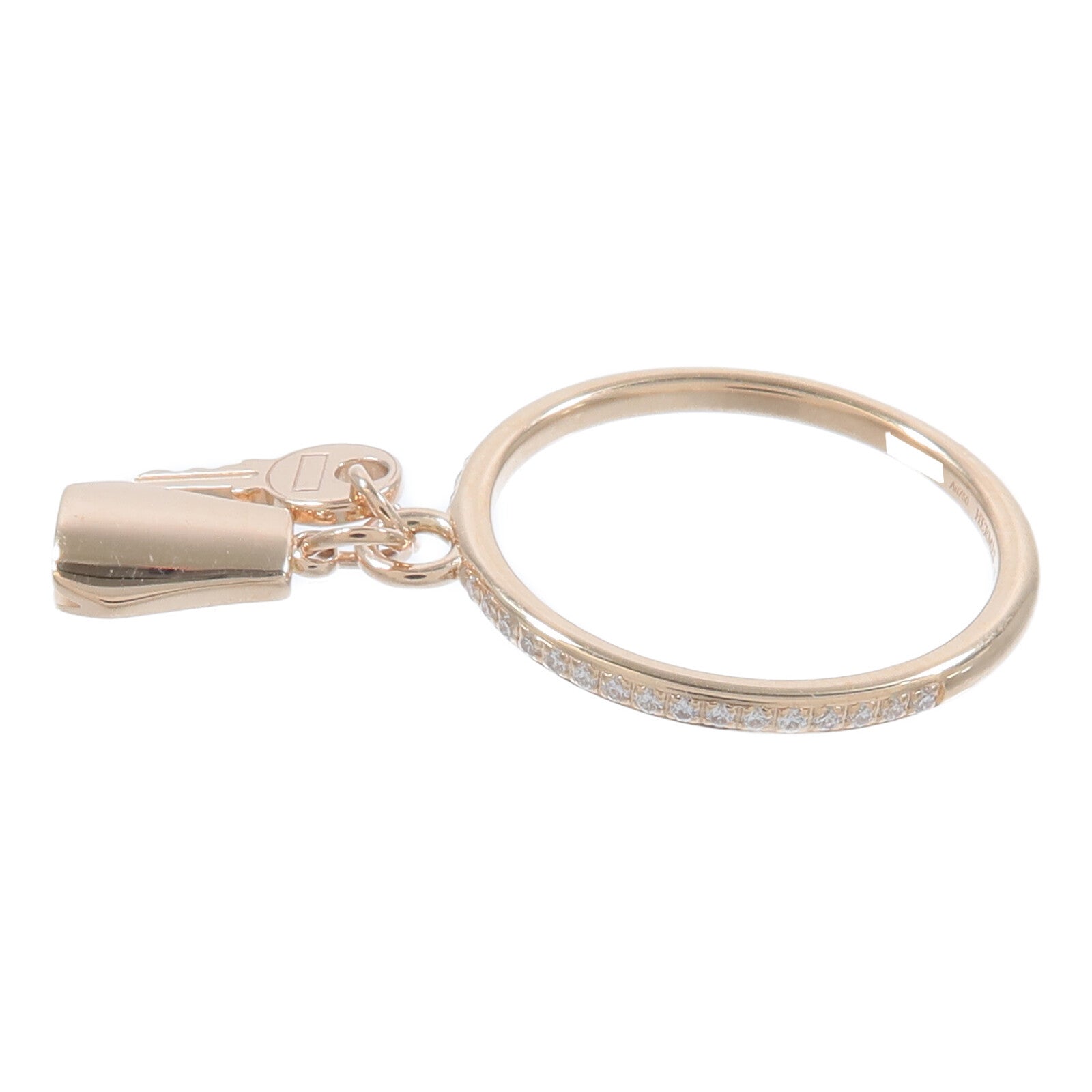 HERMES 18K玫瑰金Kelly Clochette Ring鑽石戒指