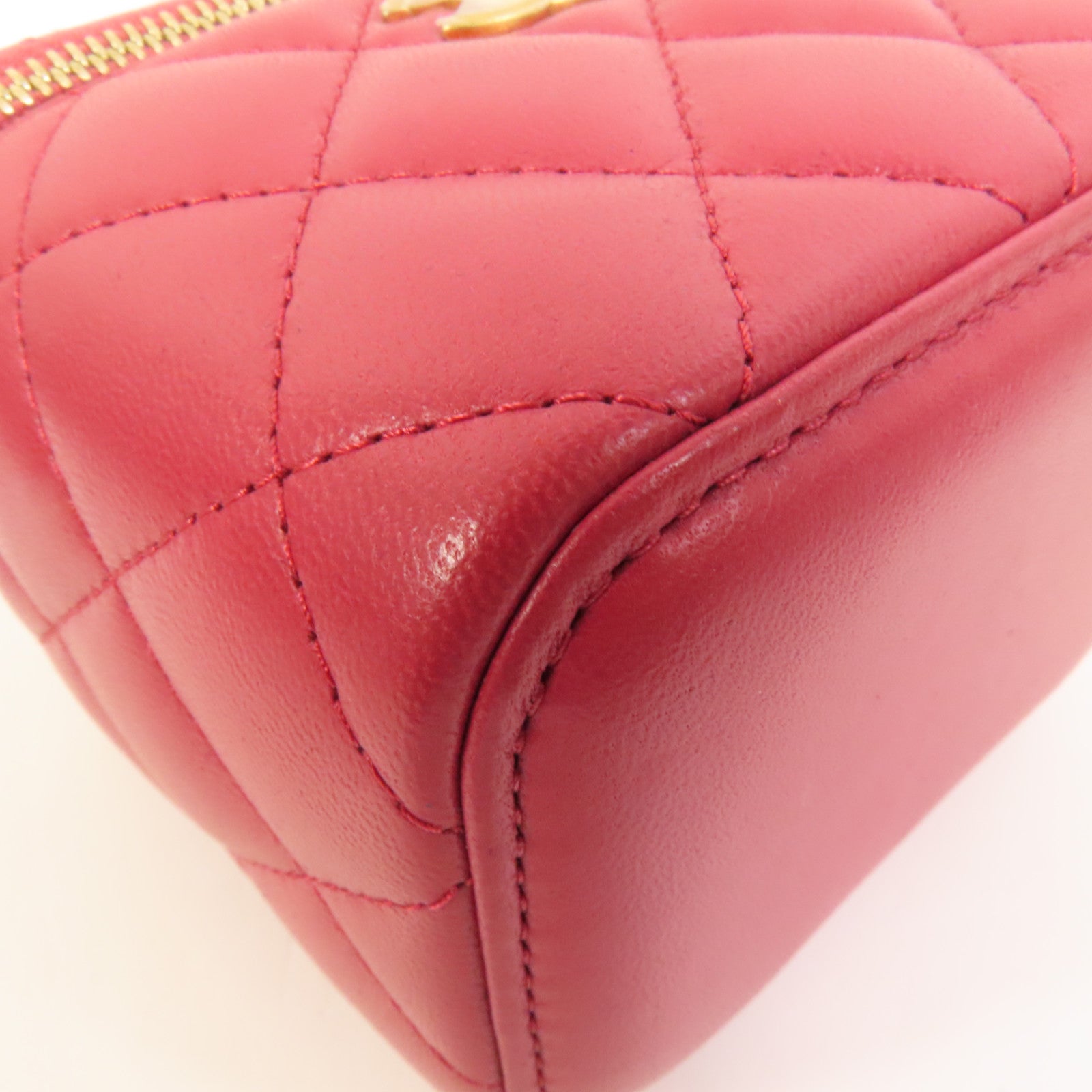 CHANEL 羊皮皮革Mini Top Handle Vanity Case金扣鏈帶肩背袋