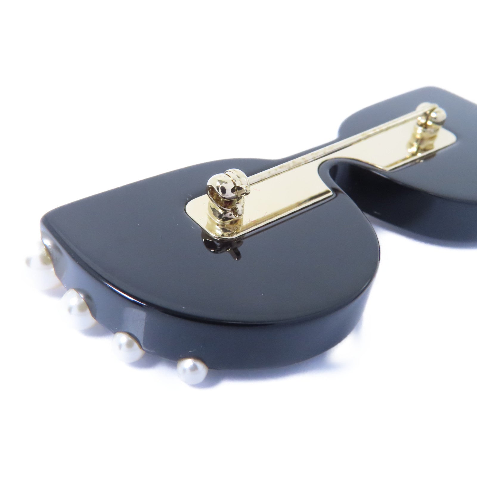 CHANEL PVC Brooch金扣胸針黑色/粉紅色