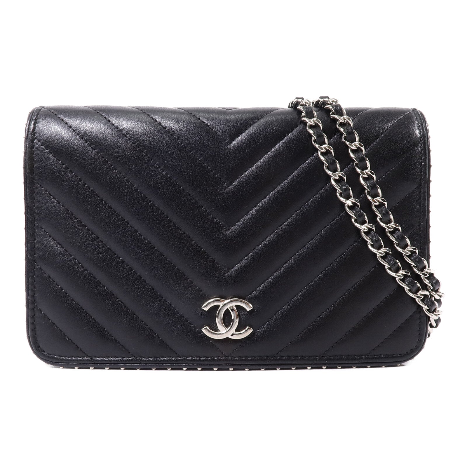 CHANEL 牛皮皮革WOC Wallet On Chain鏈帶肩背袋
