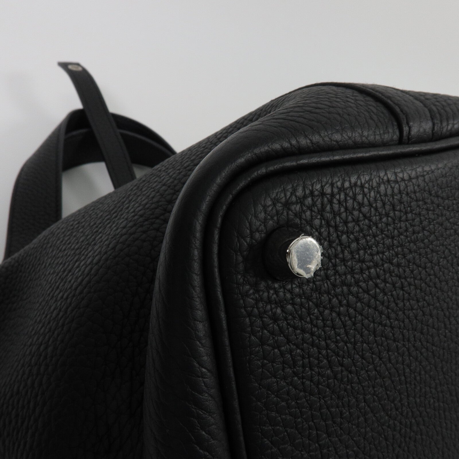 HERMES Clemence皮革Picotin PM手挽袋Noir