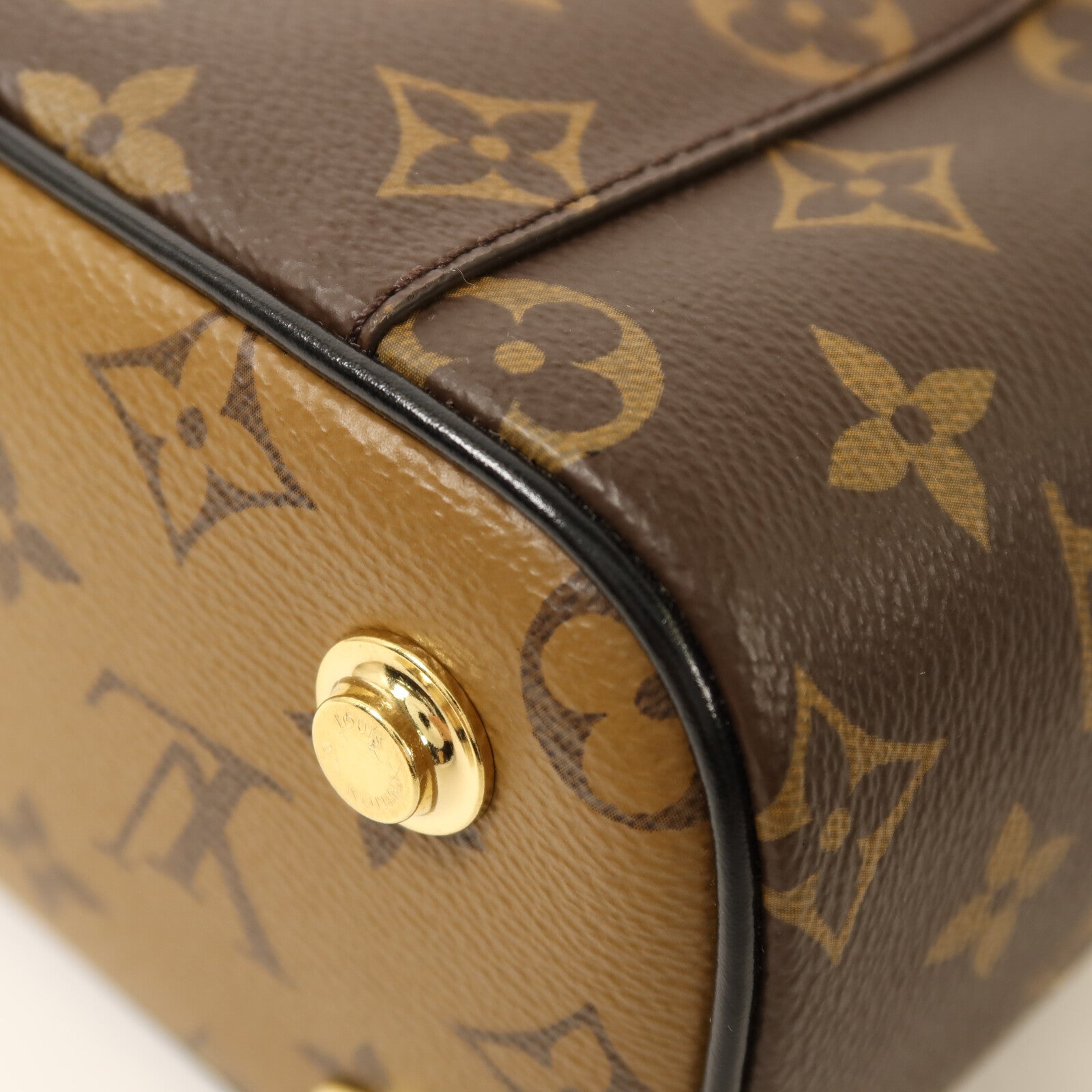LOUIS VUITTON Monogram Reverse Vanity PM金扣鏈帶手挽肩背兩用袋