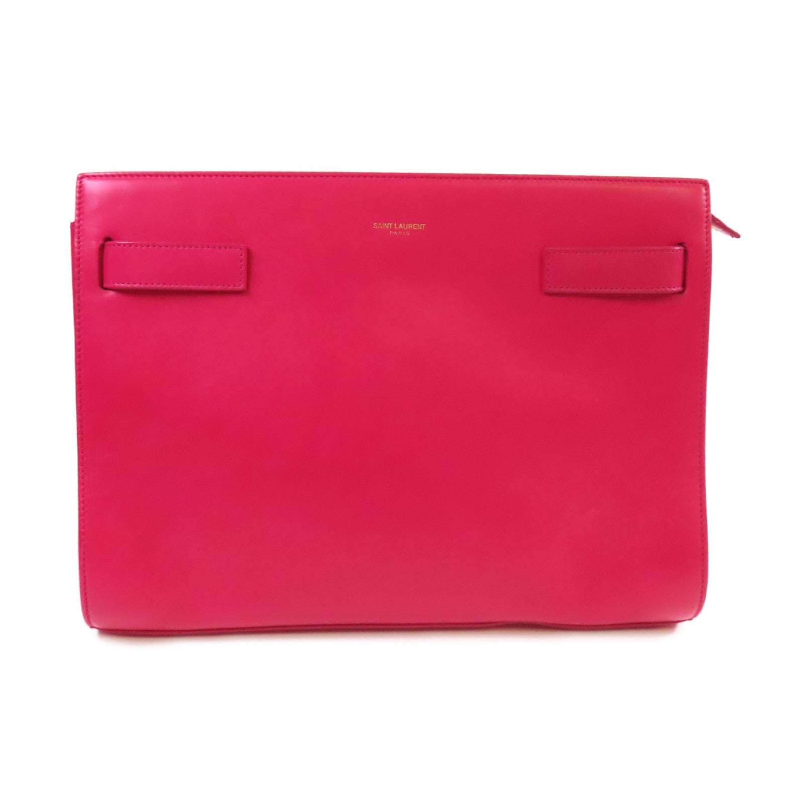 SAINT LAURENT 牛皮皮革Sac de Jour Clutch Bag金扣手拿包粉紅色