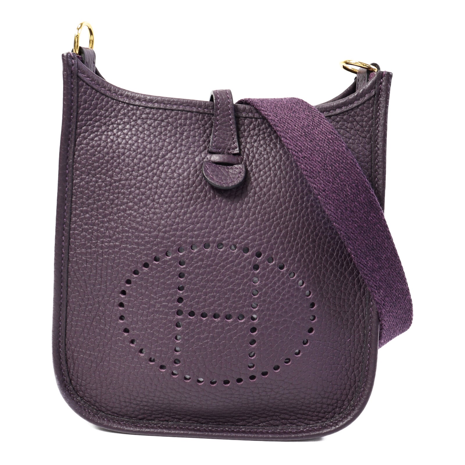 HERMES Clemence皮革Evelyne TPM肩背袋Raisin