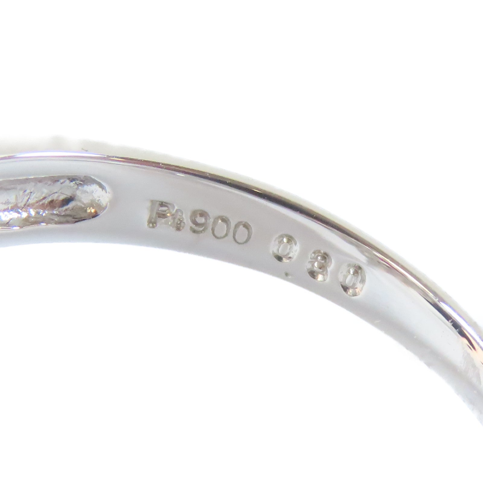 JEWELRY PT900白金Ring0.96ct鑽石/0.8ct紅寶石戒指US#8
