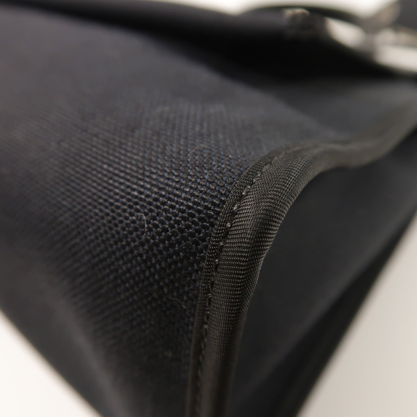 HERMES 帆布牛皮皮革Herbag PM銀扣手挽肩背兩用袋Noir