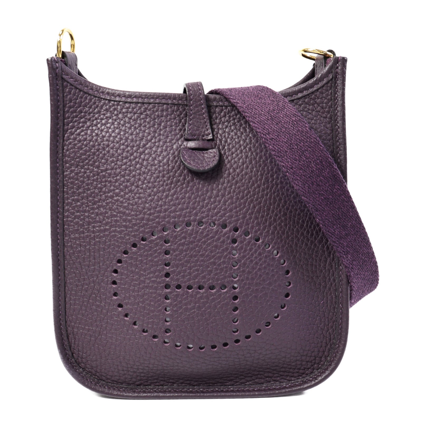 HERMES Clemence皮革Evelyne TPM肩背袋Raisin