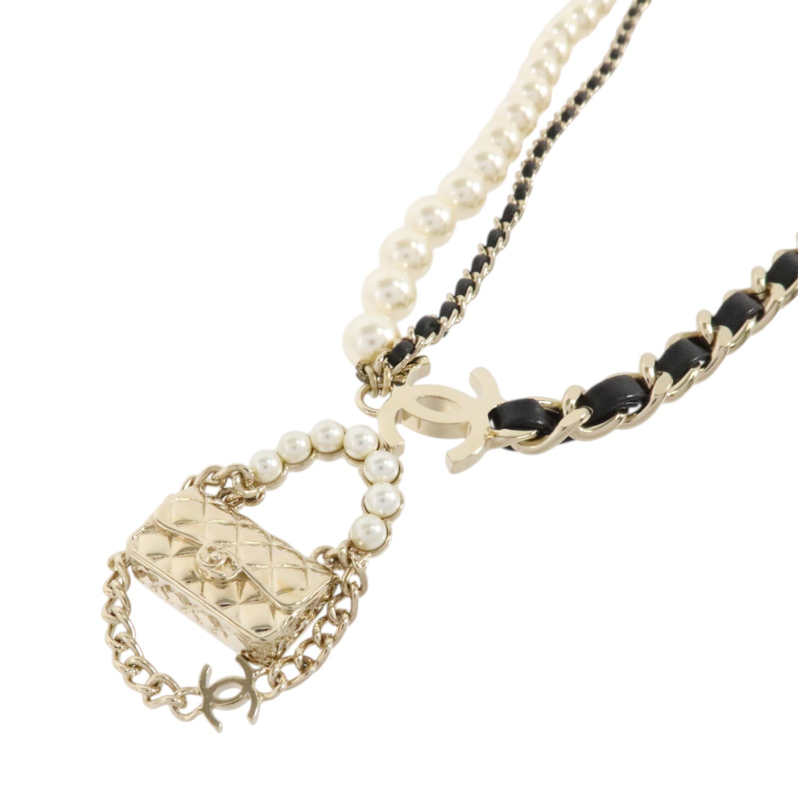 CHANEL 金属/皮革/PVC Necklace項鏈