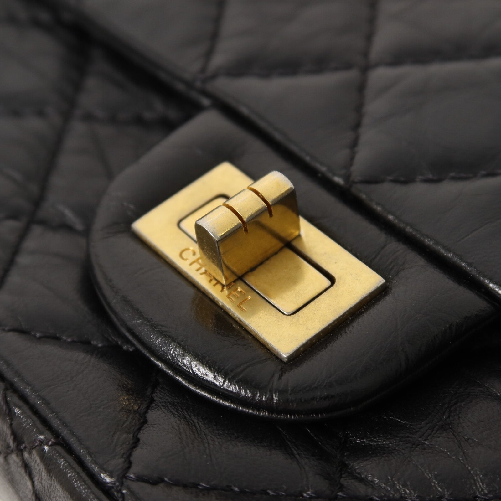 CHANEL 牛皮皮革2.55 Mini鏈帶手挽肩背兩用袋
