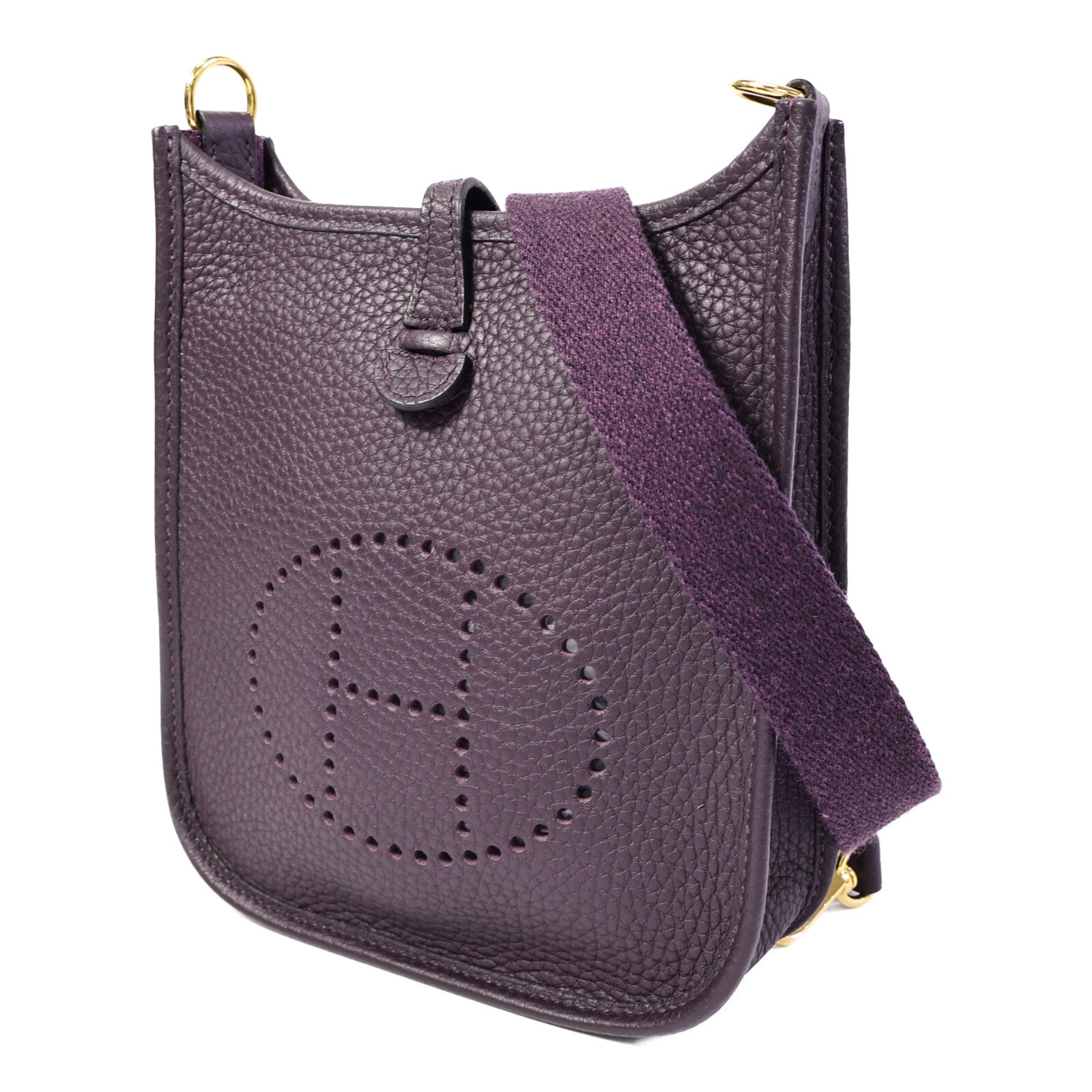 HERMES Clemence皮革Evelyne TPM肩背袋Raisin