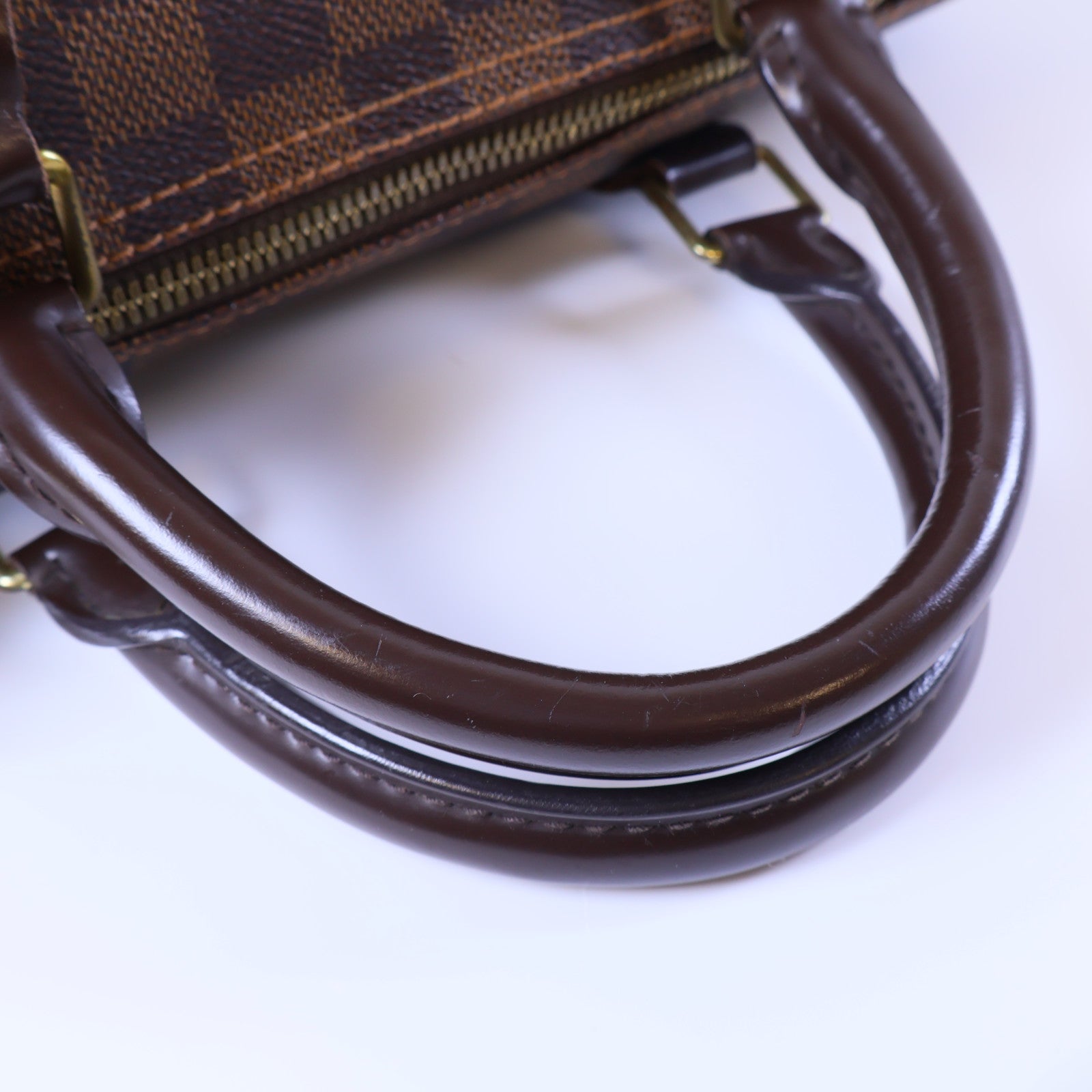 LOUIS VUITTON Damier Speedy 30金扣手挽袋棕色
