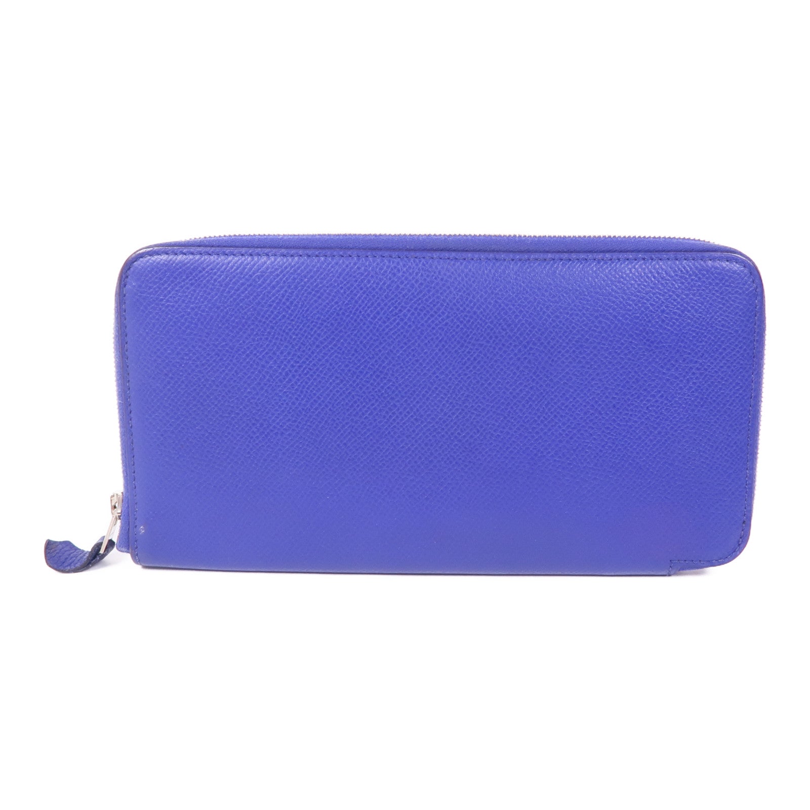 HERMES 【激減優惠】Epsom皮革Silk In Wallet銀扣長錢包Bleu Electrique