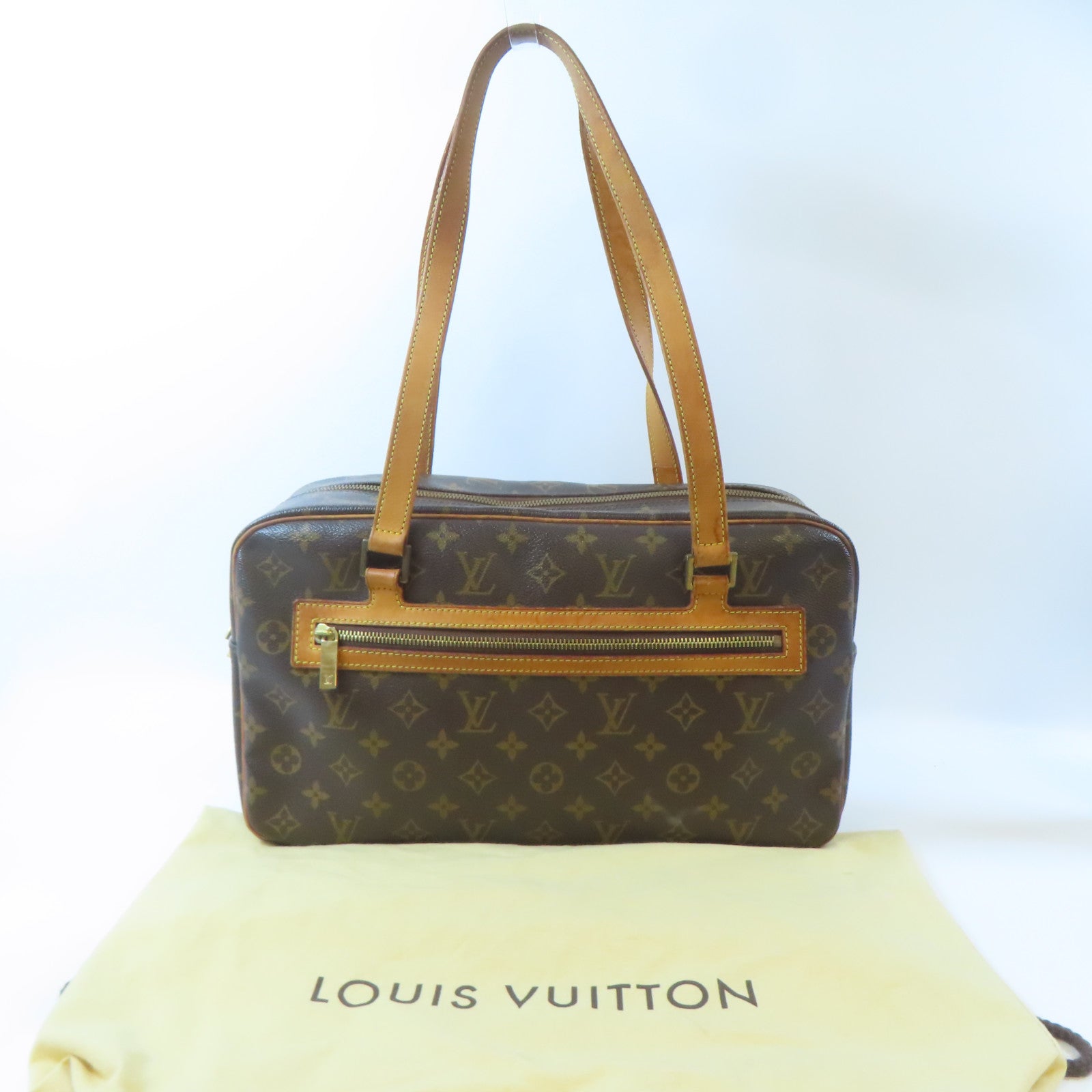 LOUIS VUITTON Monogram Cite GM金扣肩背袋啡色