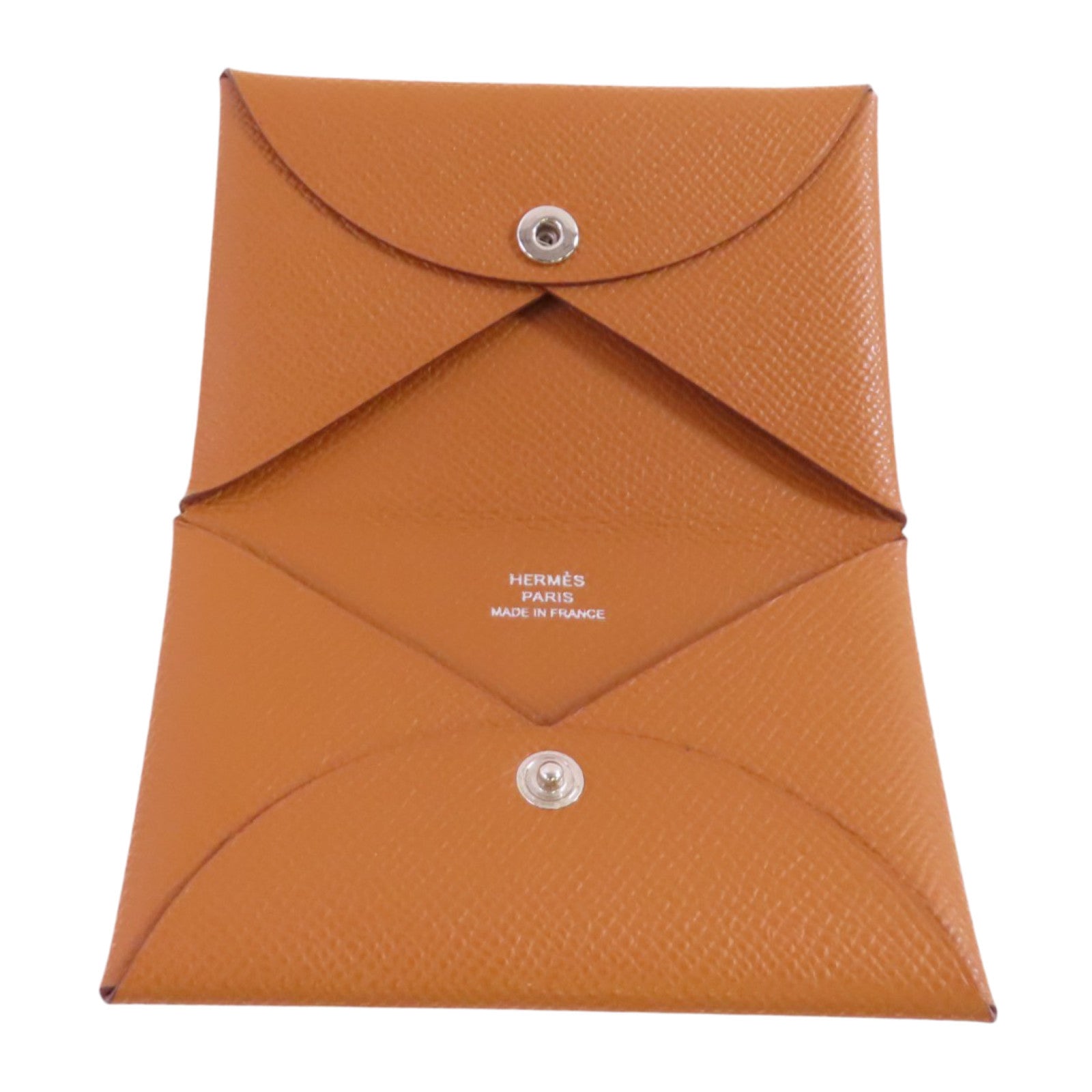 HERMES Epsom皮革Calvi Card Case銀扣卡套