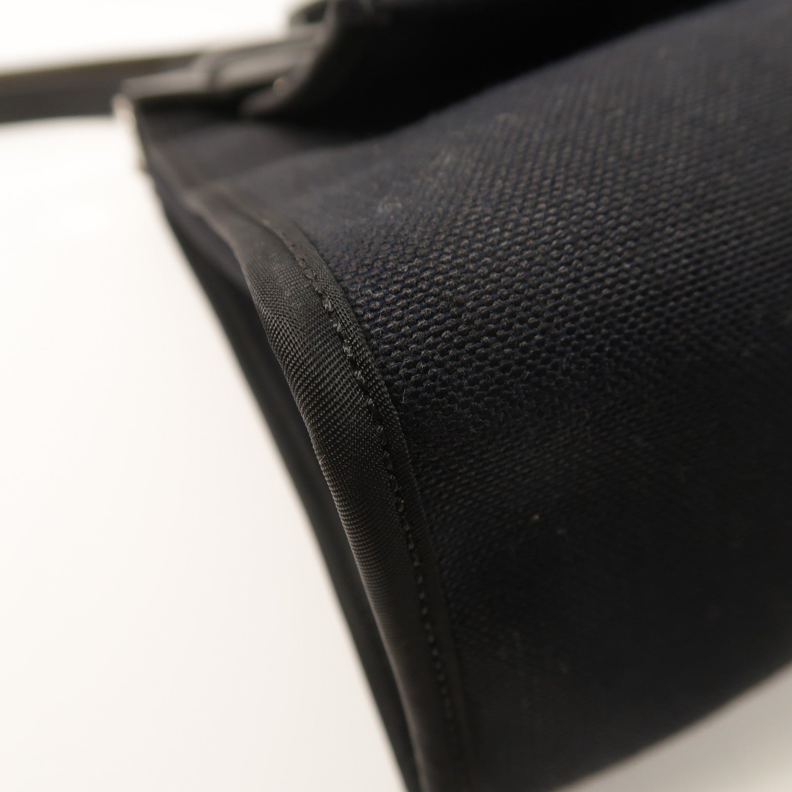 HERMES 帆布牛皮皮革Herbag PM銀扣手挽肩背兩用袋Noir