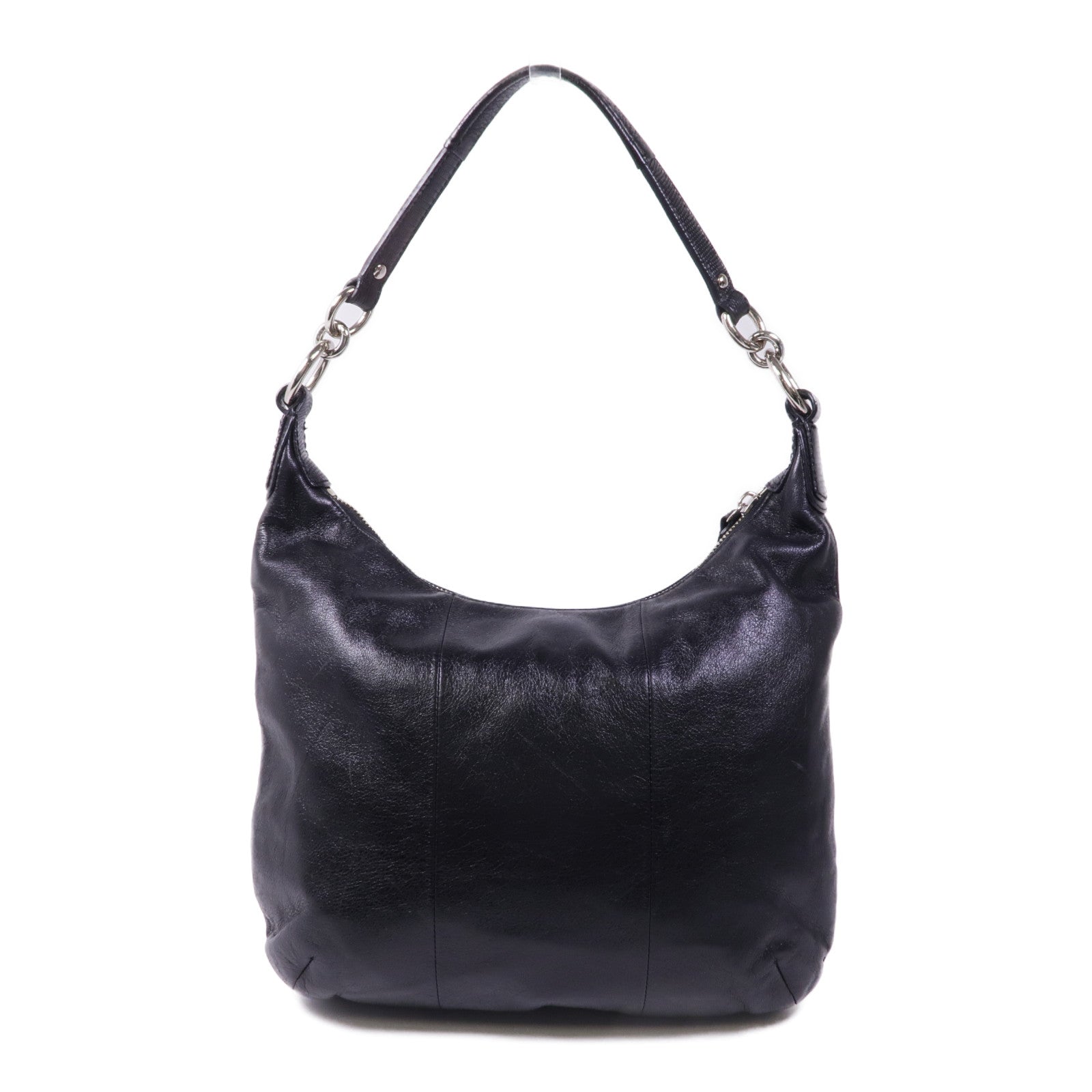 COACH 牛皮皮革Shoulder Bag銀扣肩背袋