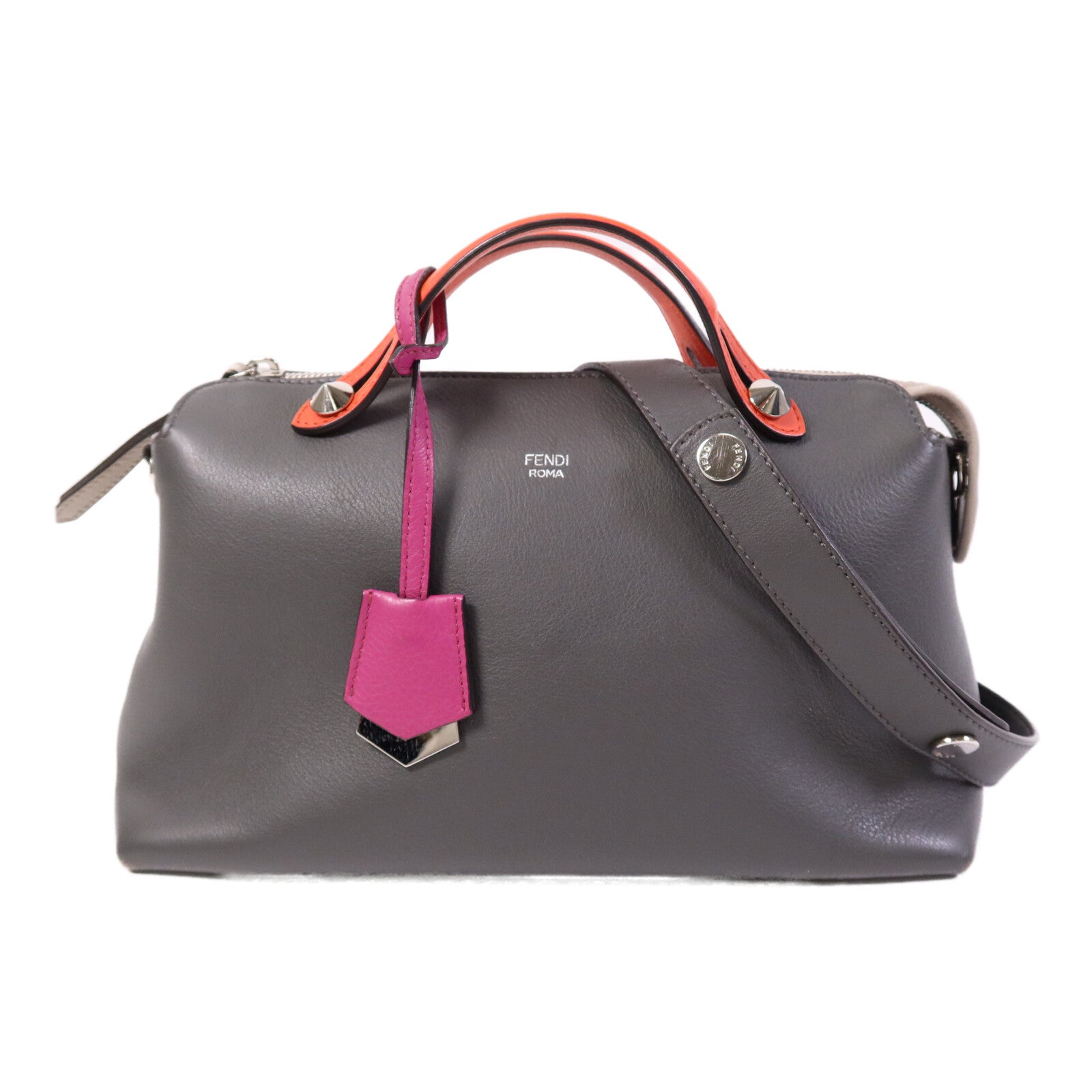 FENDI 牛皮皮革By The Way銀扣手挽肩背兩用袋