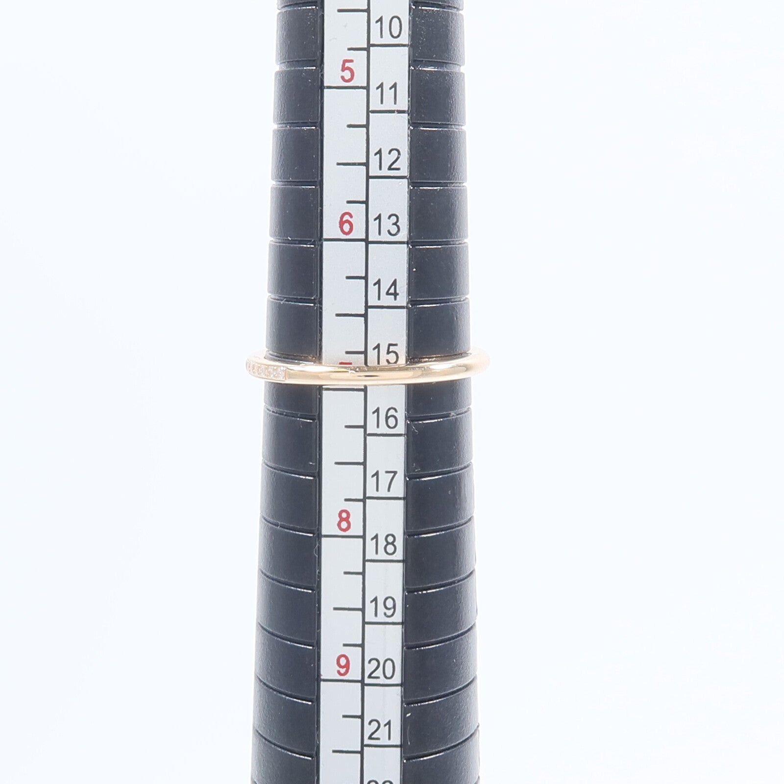 HERMES 18K玫瑰金Kelly Clochette Ring鑽石戒指