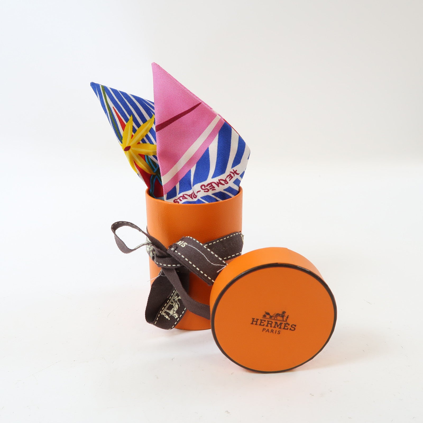 HERMES 絲質Twilly絲巾彩色