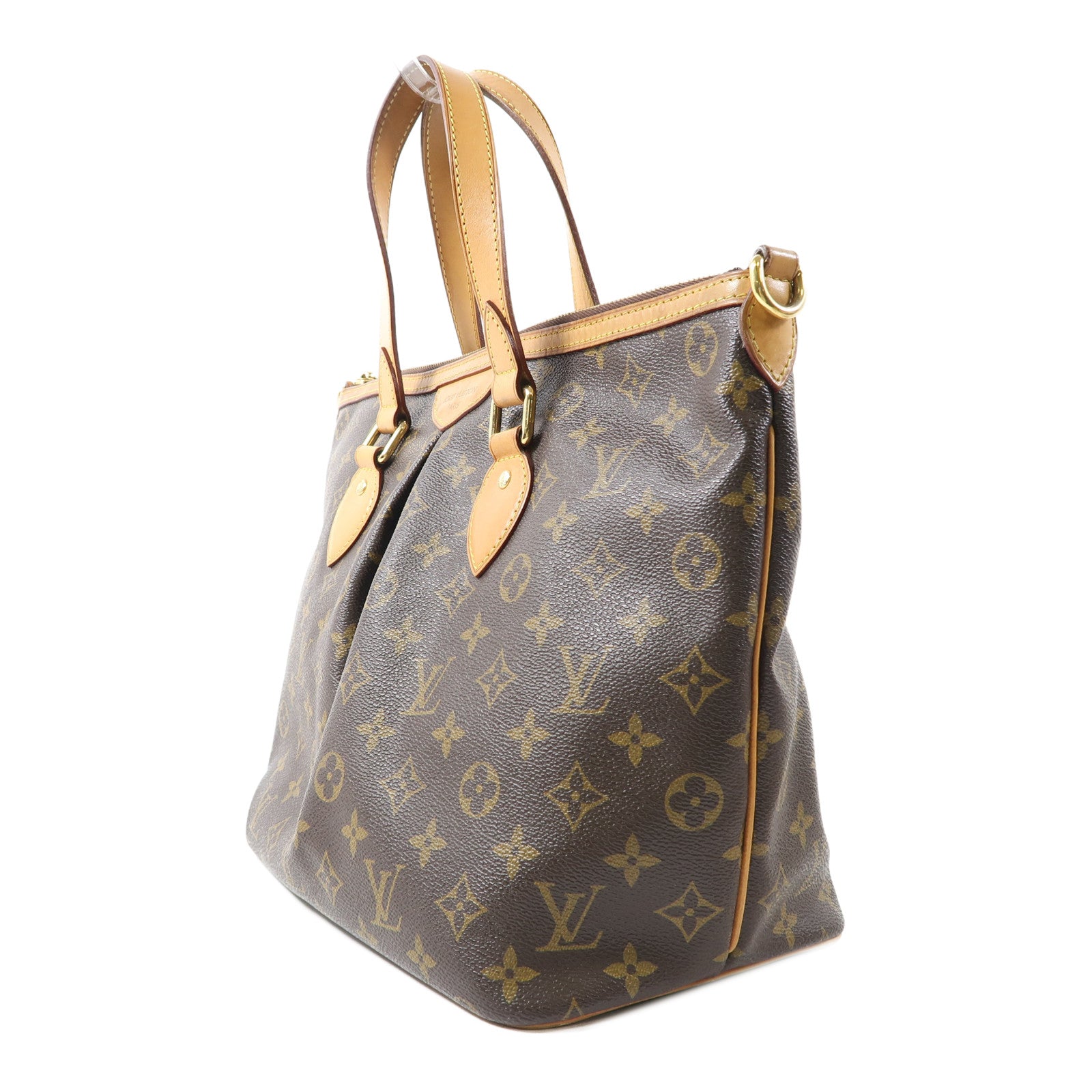 LOUIS VUITTON Monogram Palermo PM金扣手挽肩背兩用袋棕色