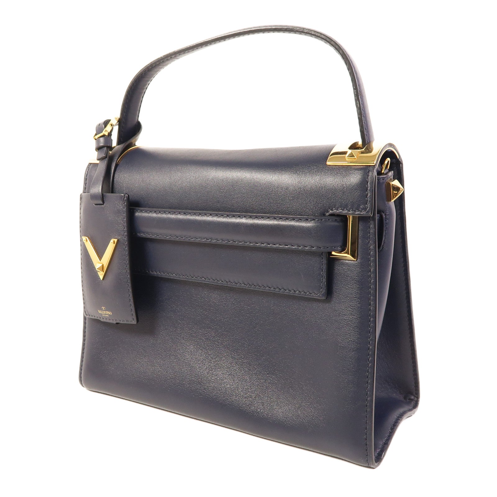 Valentino 牛皮皮革 2 way Shoulder Bag金扣手挽肩背兩用袋