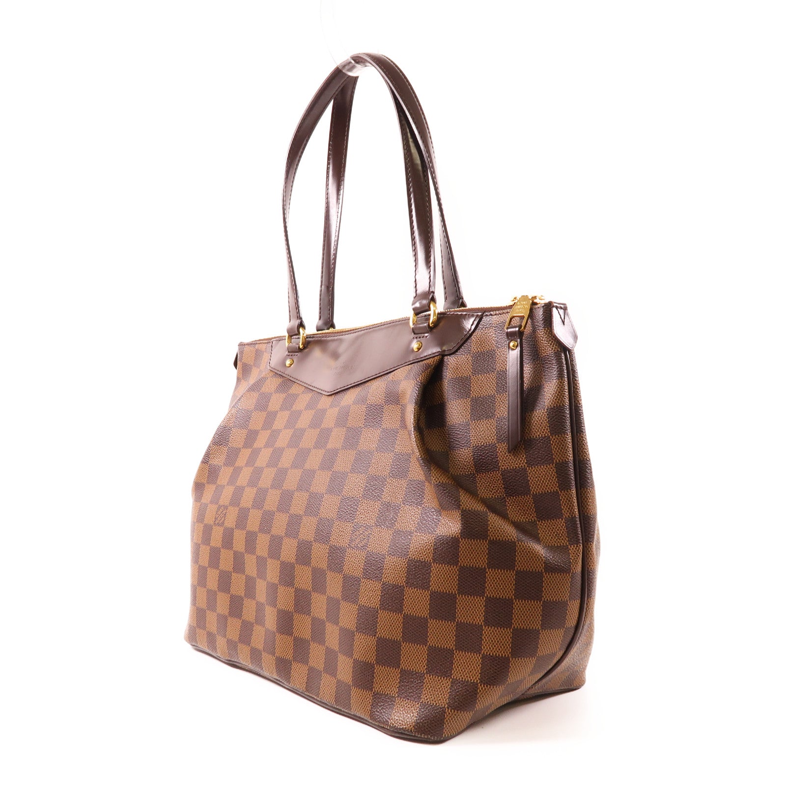 LOUIS VUITTON Damier Westminster GM金扣肩背袋棕色