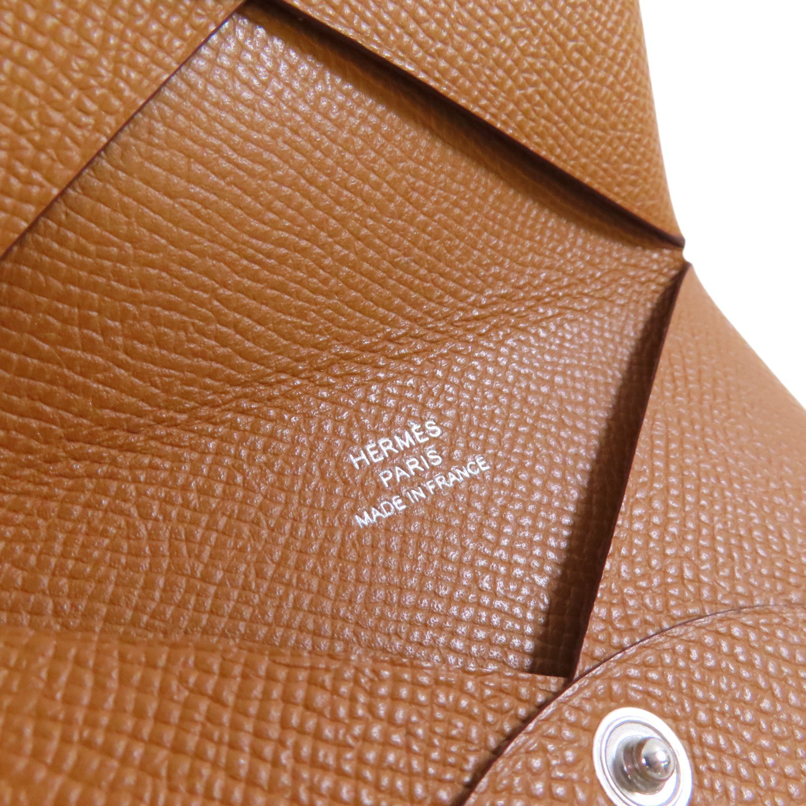 HERMES Epsom皮革Calvi Card Case銀扣卡套