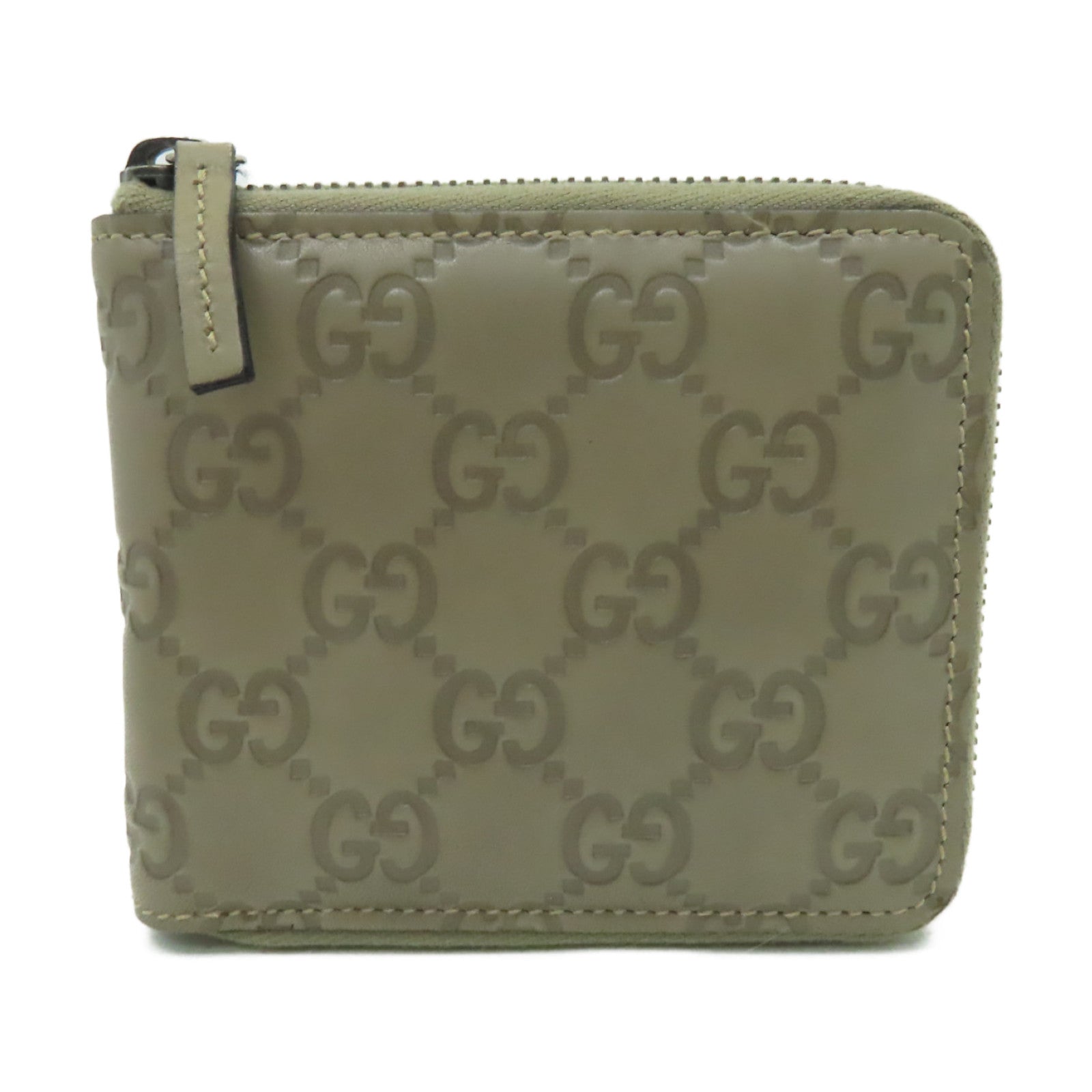 GUCCI 【激減優惠】牛皮皮革Wallet銀扣錢包米色