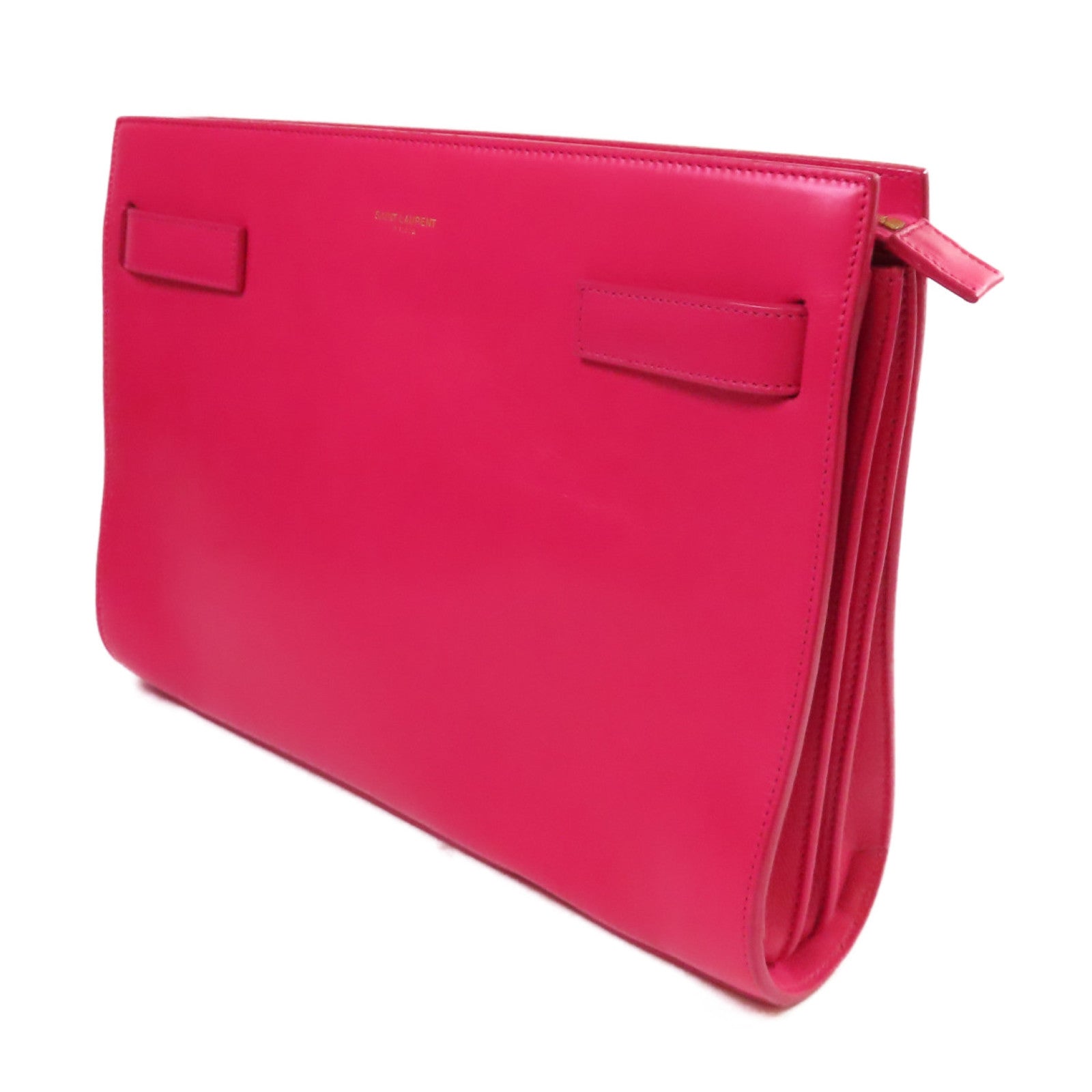 SAINT LAURENT 牛皮皮革Sac de Jour Clutch Bag金扣手拿包粉紅色
