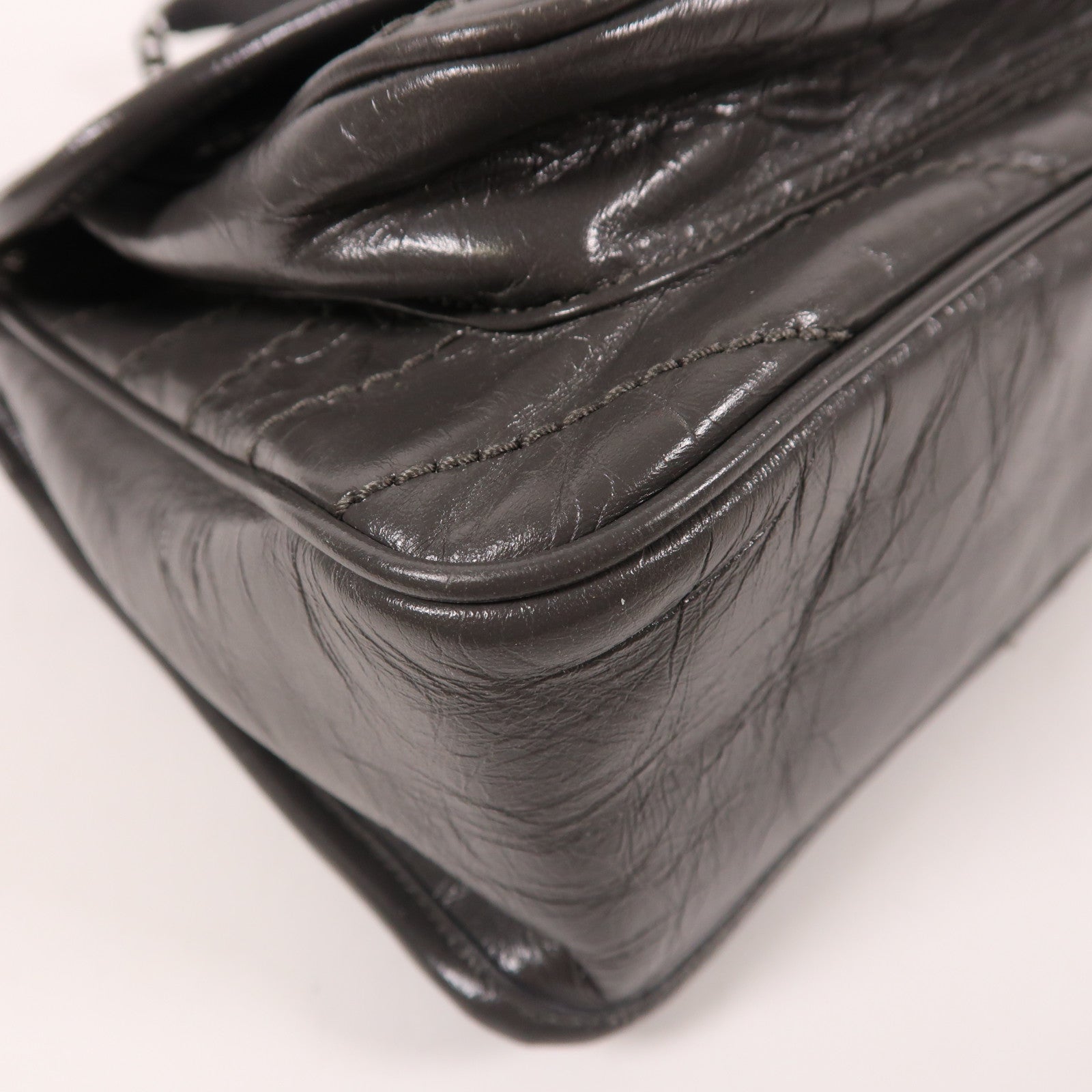 SAINT LAURENT 牛皮皮革Niki銀扣鏈帶肩背袋灰色
