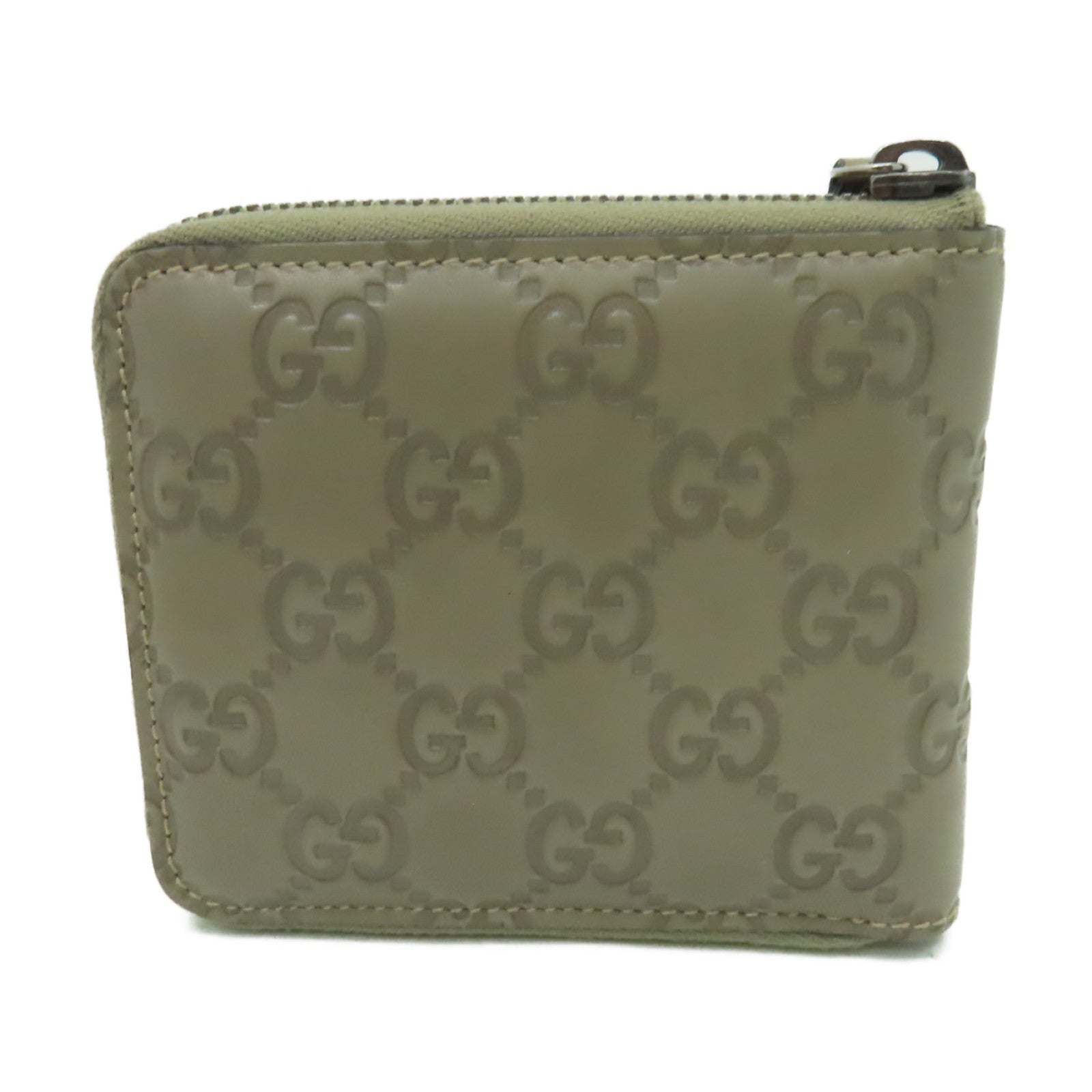 GUCCI 【激減優惠】牛皮皮革Wallet銀扣錢包米色