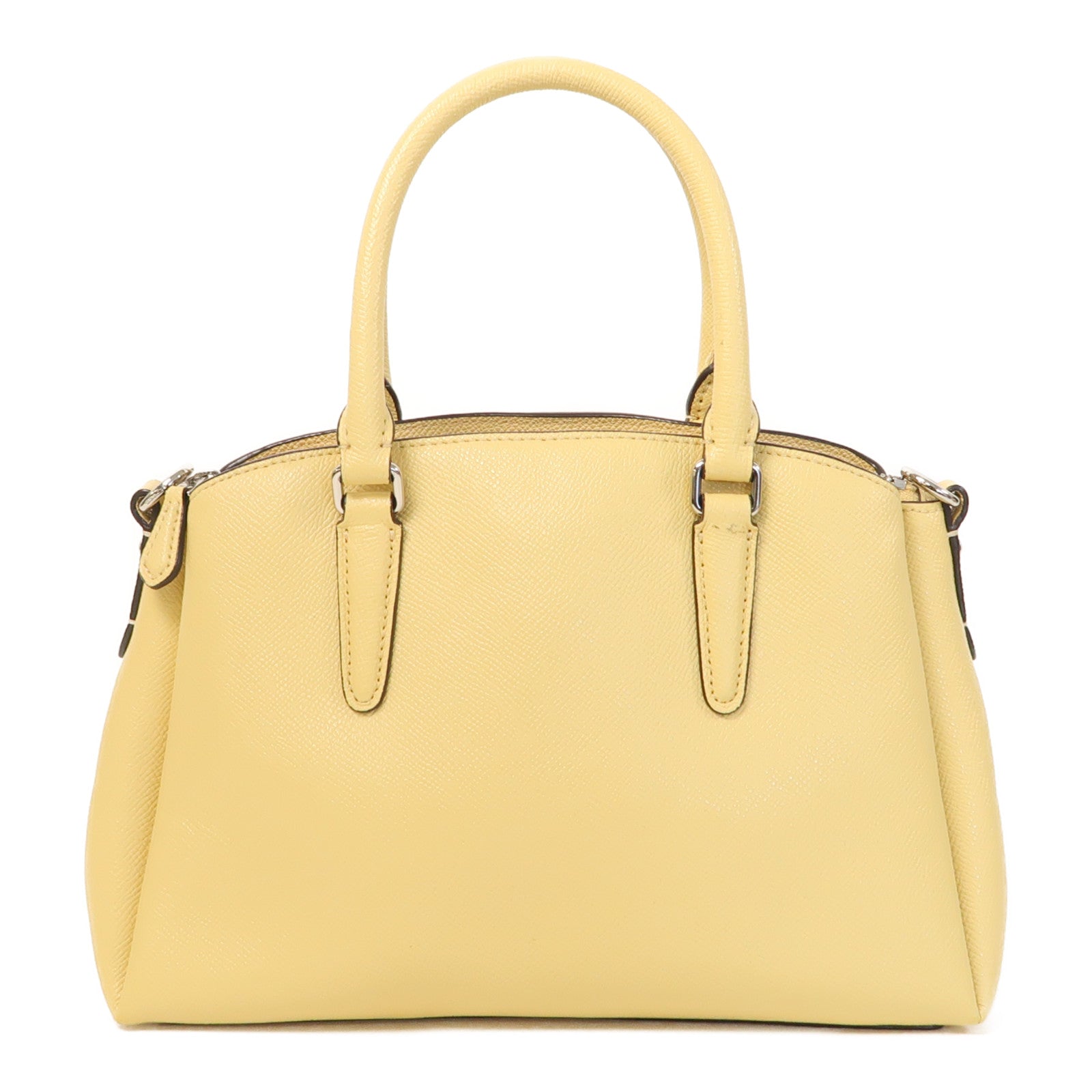 COACH 牛皮皮革Shoulder Bag銀扣手挽肩背兩用袋黃色