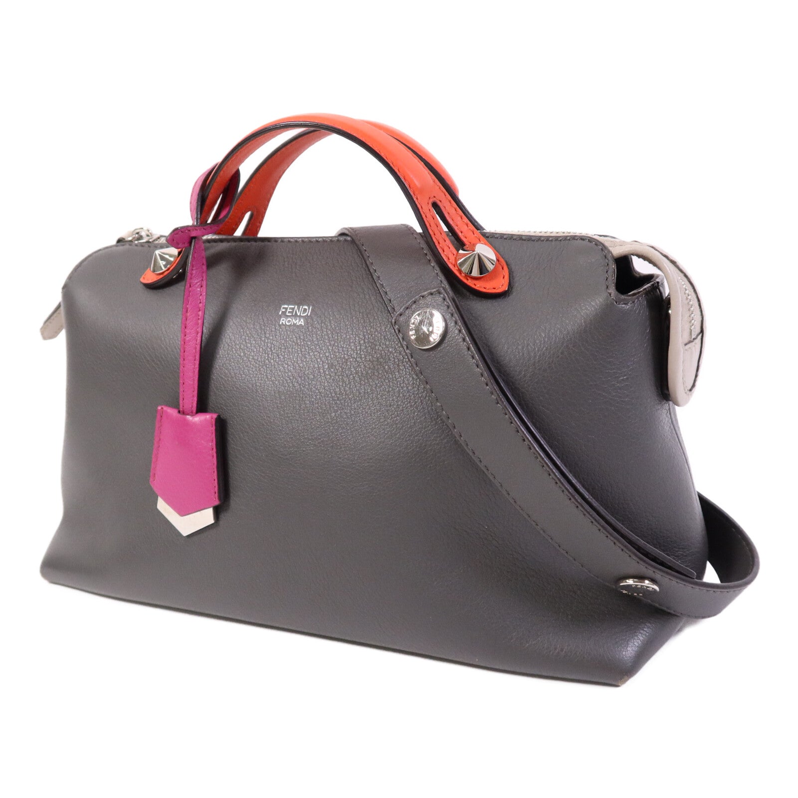 FENDI 牛皮皮革By The Way銀扣手挽肩背兩用袋