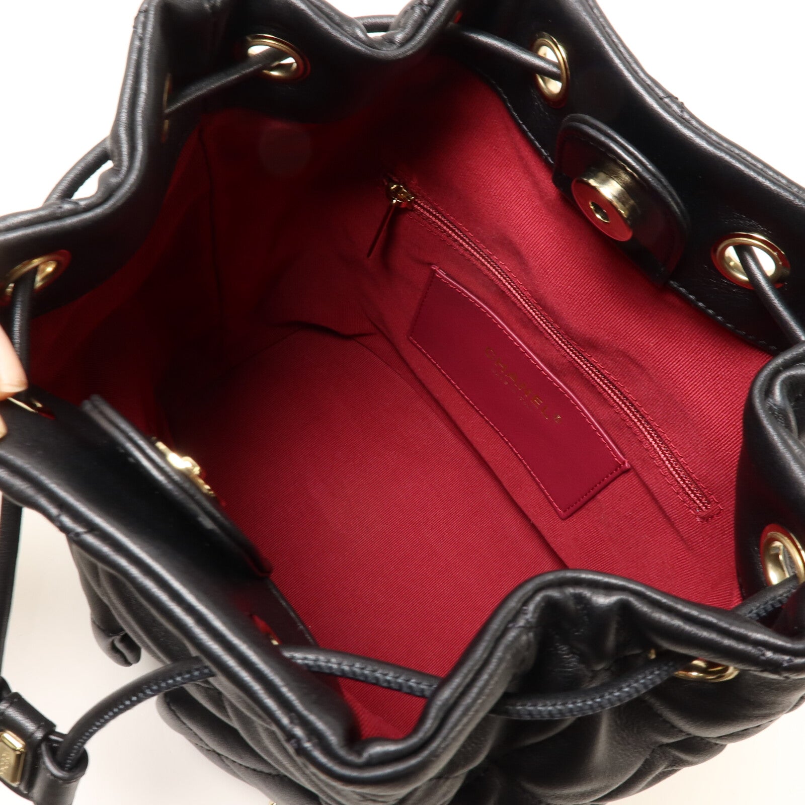 CHANEL 牛皮皮革Backpack鏈帶背包