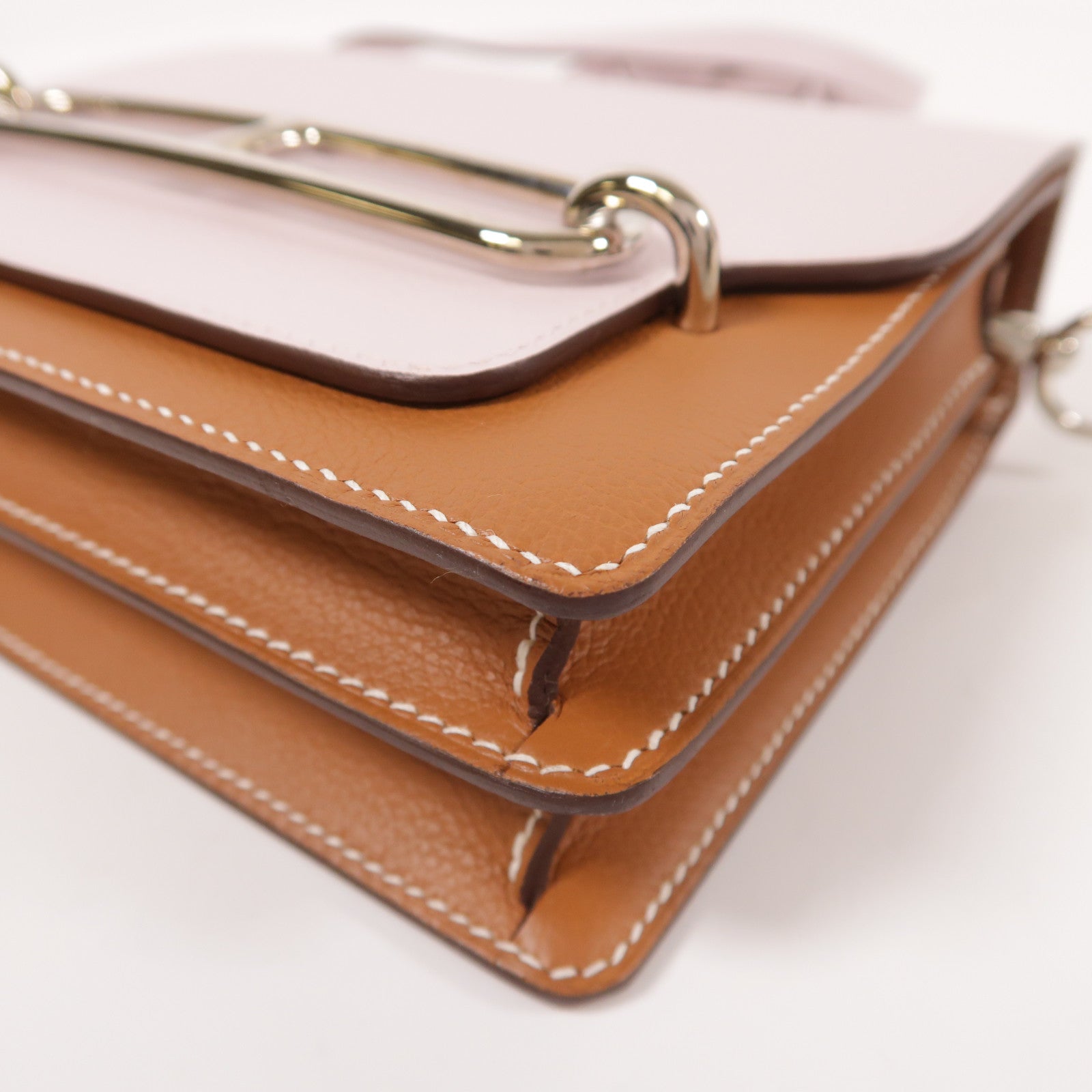 HERMES Evercolor皮革Roulis銀扣肩背袋