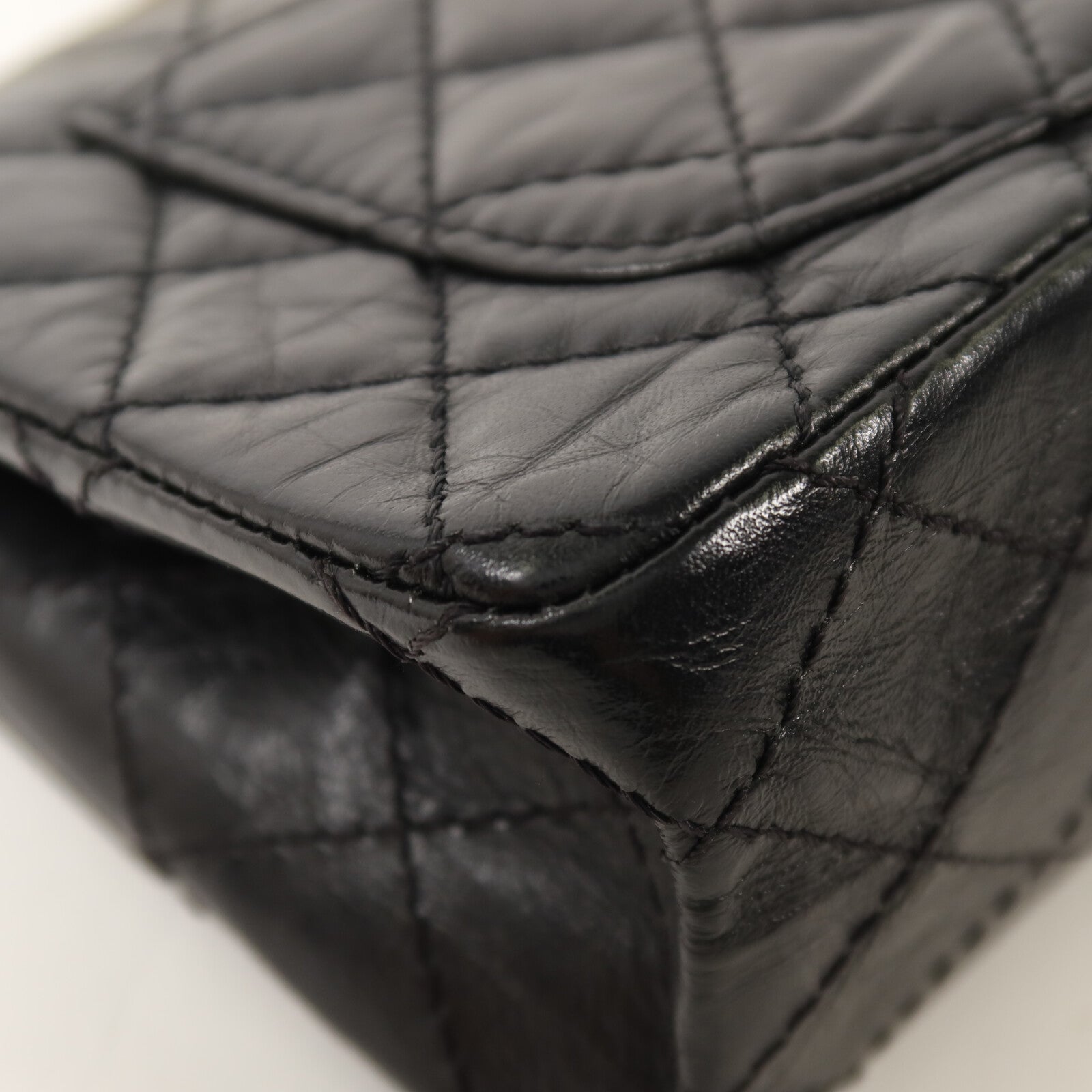 CHANEL 牛皮皮革2.55 Mini鏈帶手挽肩背兩用袋