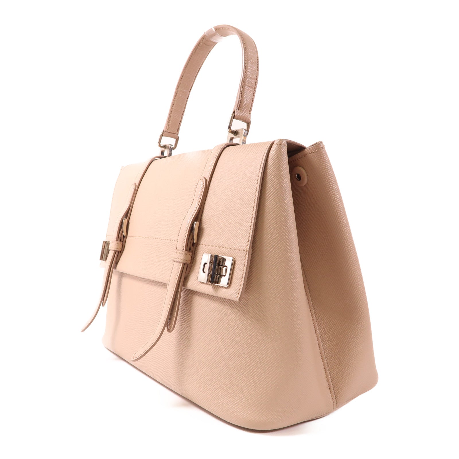 PRADA 牛皮皮革Saffiano Cuir Convertible Tote Bag銀扣手挽肩背兩用袋