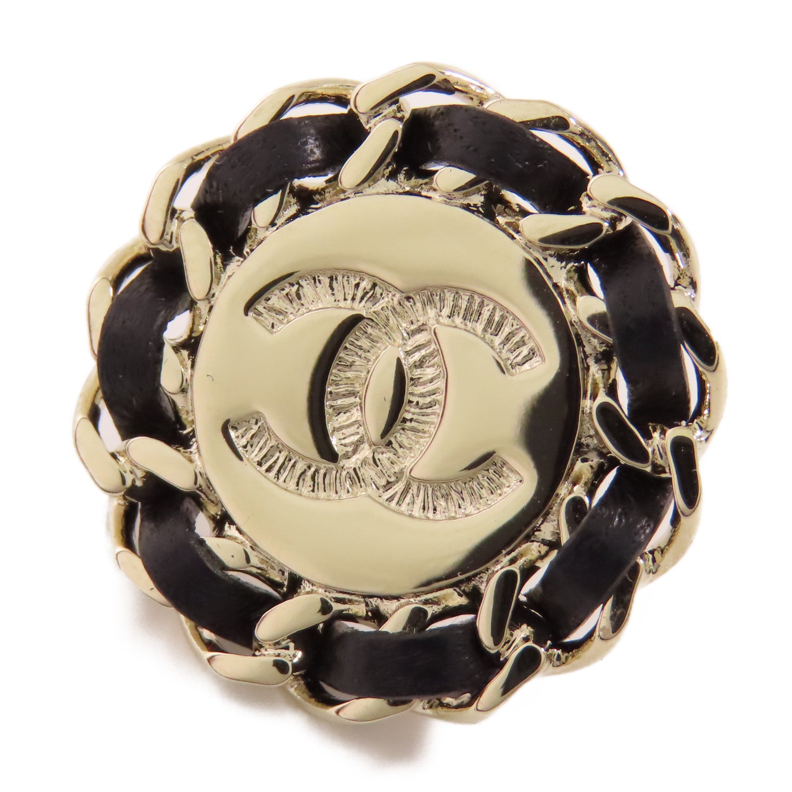 CHANEL 金屬Earrings耳環黑色/金色