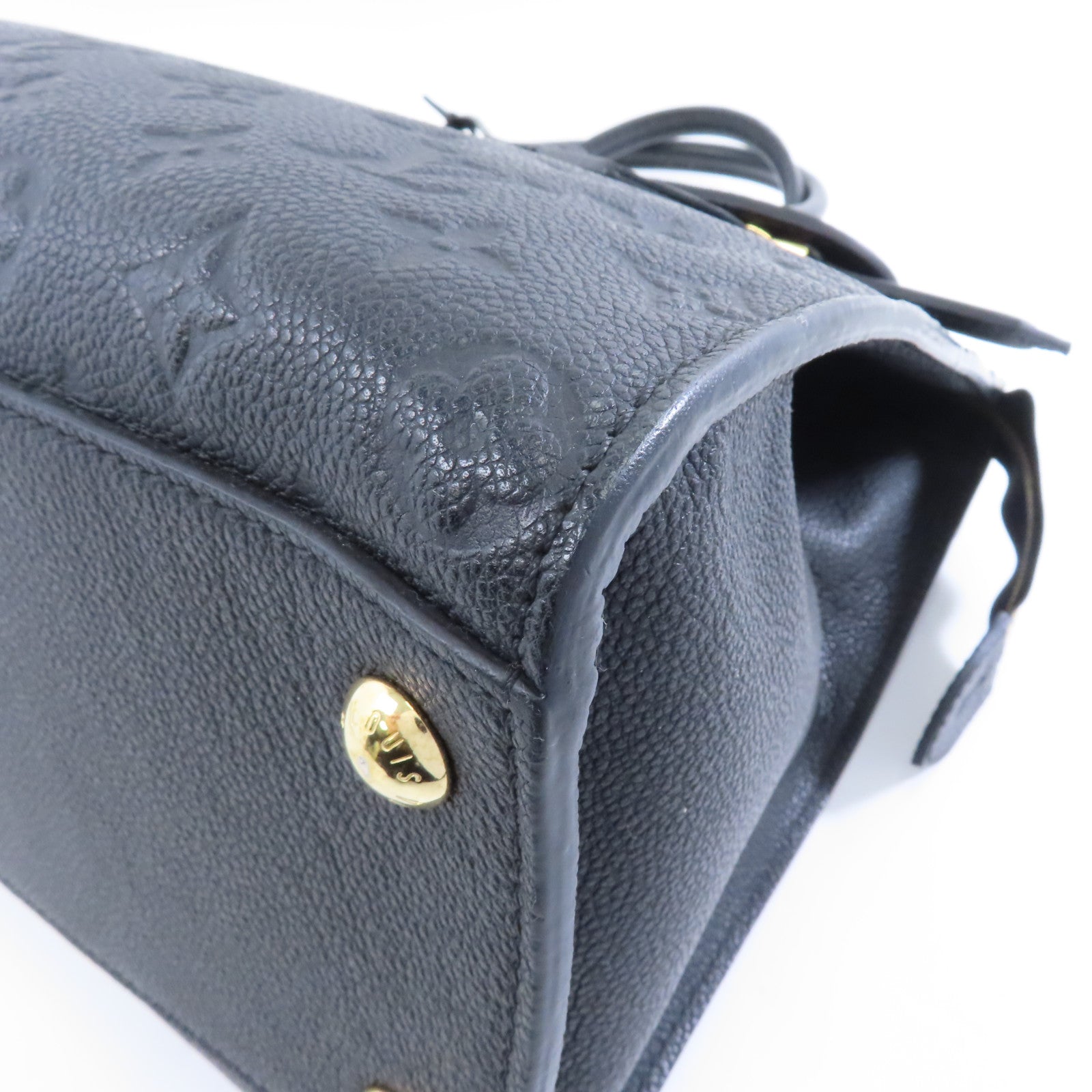 LOUIS VUITTON Monogram Empreinte PontNeuf GM金扣手挽肩背兩用袋黑色
