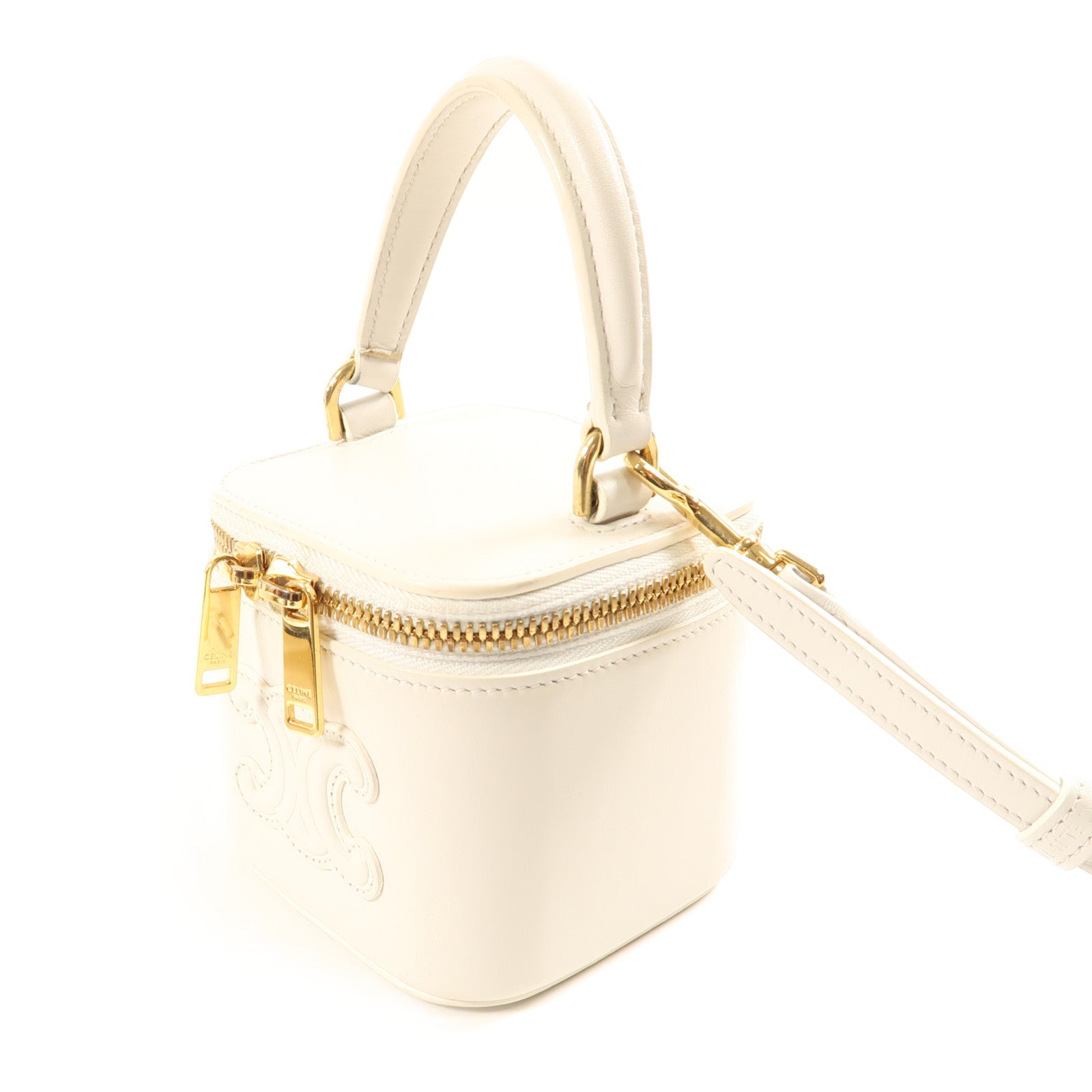CELINE 牛皮皮革Vanity Case金扣手挽肩背兩用袋
