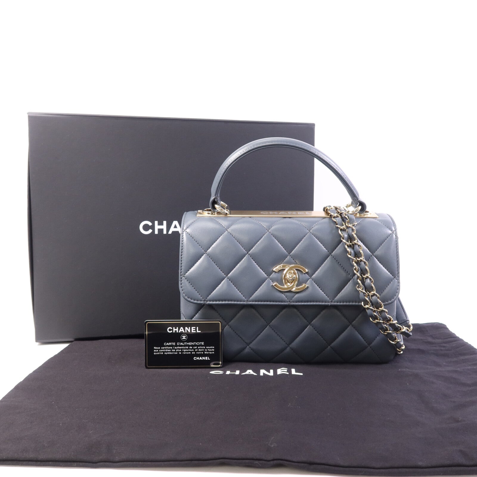 CHANEL 羊皮皮革Trendy CC金扣手挽肩背兩用袋