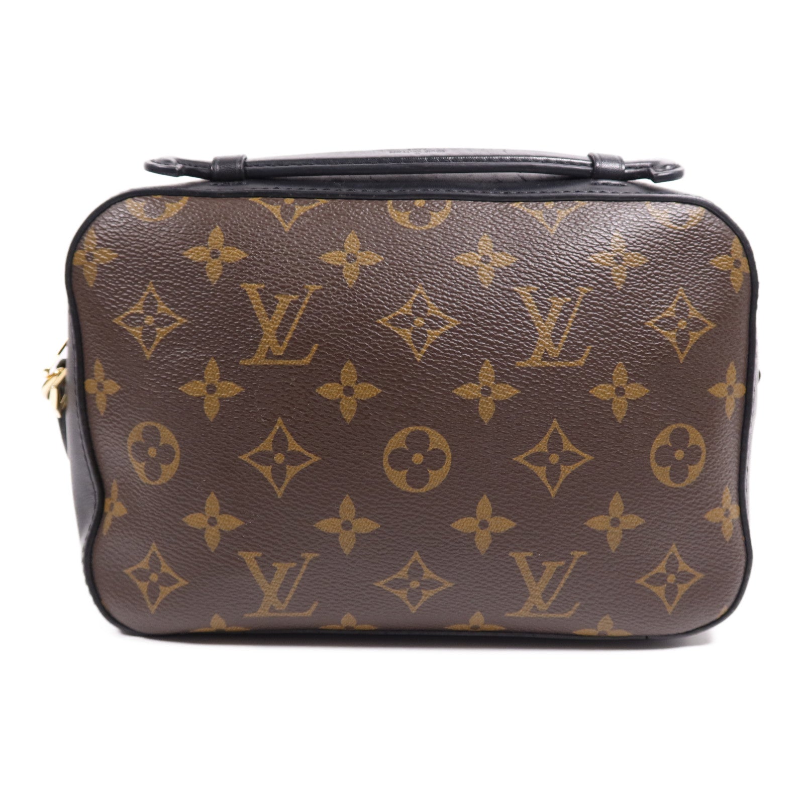 LOUIS VUITTON Monogram Saintonge金扣手挽袋棕色